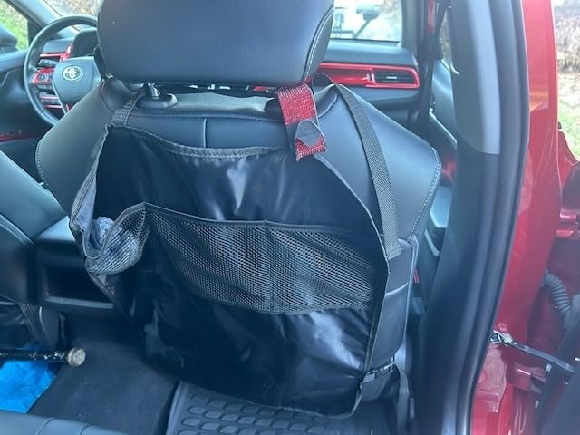 lebogner Back Seat Cover For Kids + 3 Pocket Storage Organizer, 2 Pack X-Large Waterproof Kick Mats Backseat Protector, Car Seat Back Protectors For Vehicles To Protect From Dirt, Mud & Scratches customer photo 2