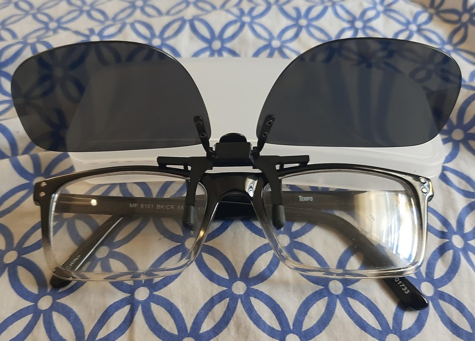 Success Eyewear Clip On Sunglasses Flip Up Polarized Sunglasses Clip onto Eyeglasses Over Prescription Glasses Case Included customer photo 1