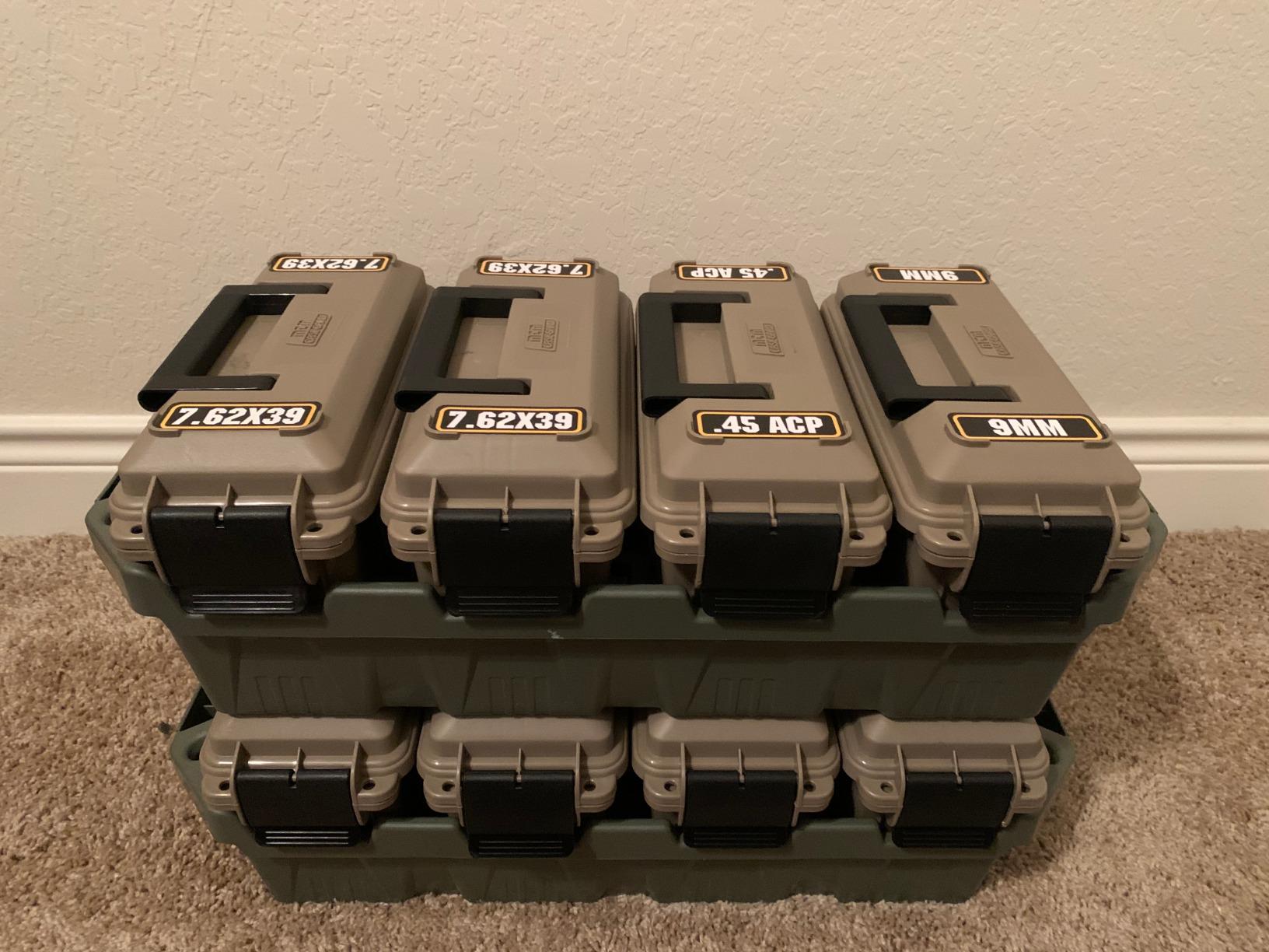 MTM AC5C 5-Can Ammo Crate Mini, Store 650 rounds of 9mm bulk ammo, Stackable, easy carry and transport of multi-caliber ammo, Rugged tactical carrying crate customer photo 1