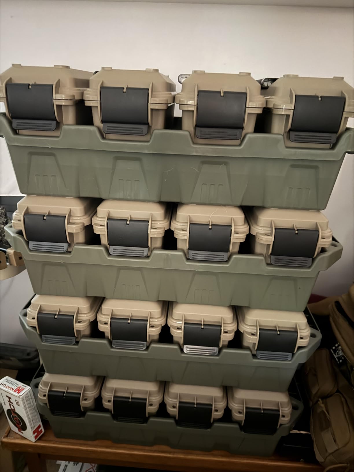 MTM AC5C 5-Can Ammo Crate Mini, Store 650 rounds of 9mm bulk ammo, Stackable, easy carry and transport of multi-caliber ammo, Rugged tactical carrying crate customer photo 2
