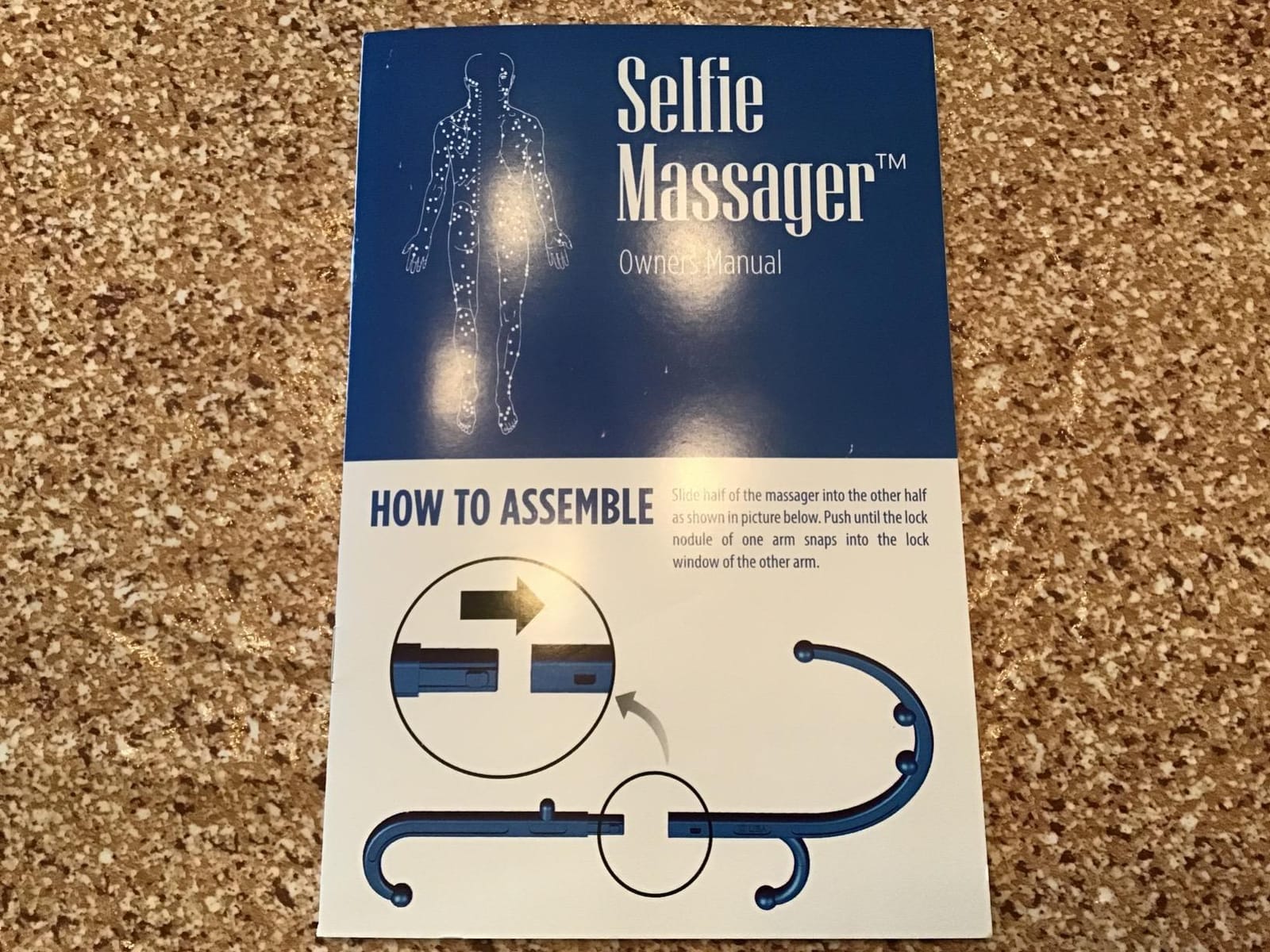 LiBa Deep Tissue Back Neck Massager Theracane for Pain Relief Blue customer photo 2