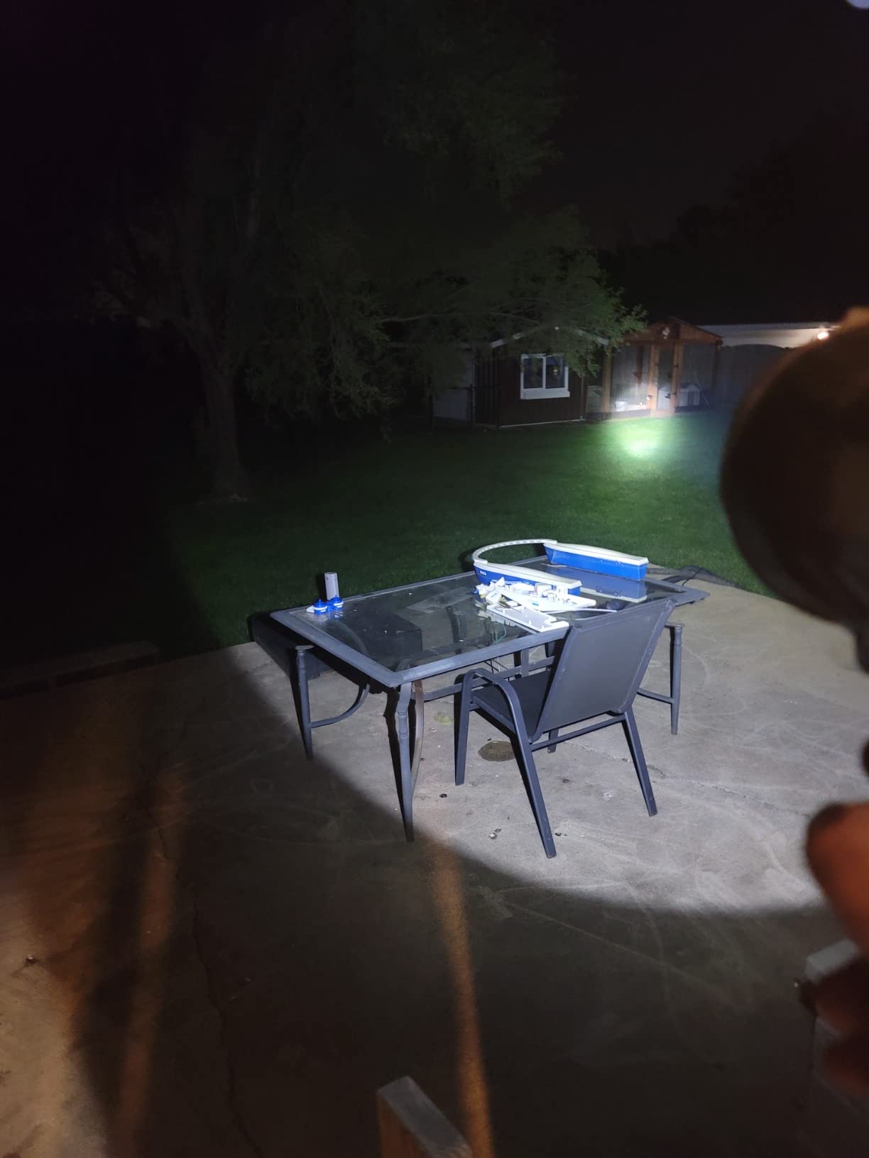 BIGSUN Q953 Rechargeable Spotlight,100000 High Lumen LED Flashlightv with COB Flood Light, Super Power 10,000 mAh Battery, 20H Run for Working, Hunting,Type-C Input, Red Lens and Tripod Included customer photo 2