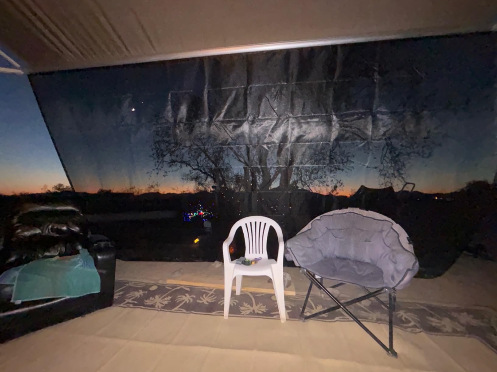 RV Awning Sun Shade Screen for Side Panel, 9'6'' X 7'6'', Black customer photo 2