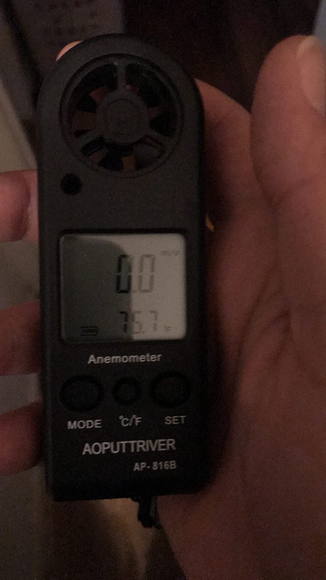 Anemometer Handheld, Air Velocity Meter up to 67mph Light Weight 53g | Digital Wind Speed Meter 0.1 m/s with Wind Chill /Temp/ Max/Avg/Current,5-Sec Backlight for HVAC Sailing Golf Fishing customer photo 1