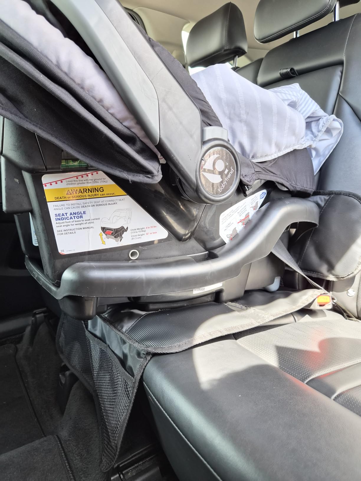 Kaiphy Car Seat Protector - Seat Protection Mat - Thick Padding - Durable, Waterproof Fabric, Leather Reinforced Corners & 3 Pockets for Handy Storage Black customer photo 2