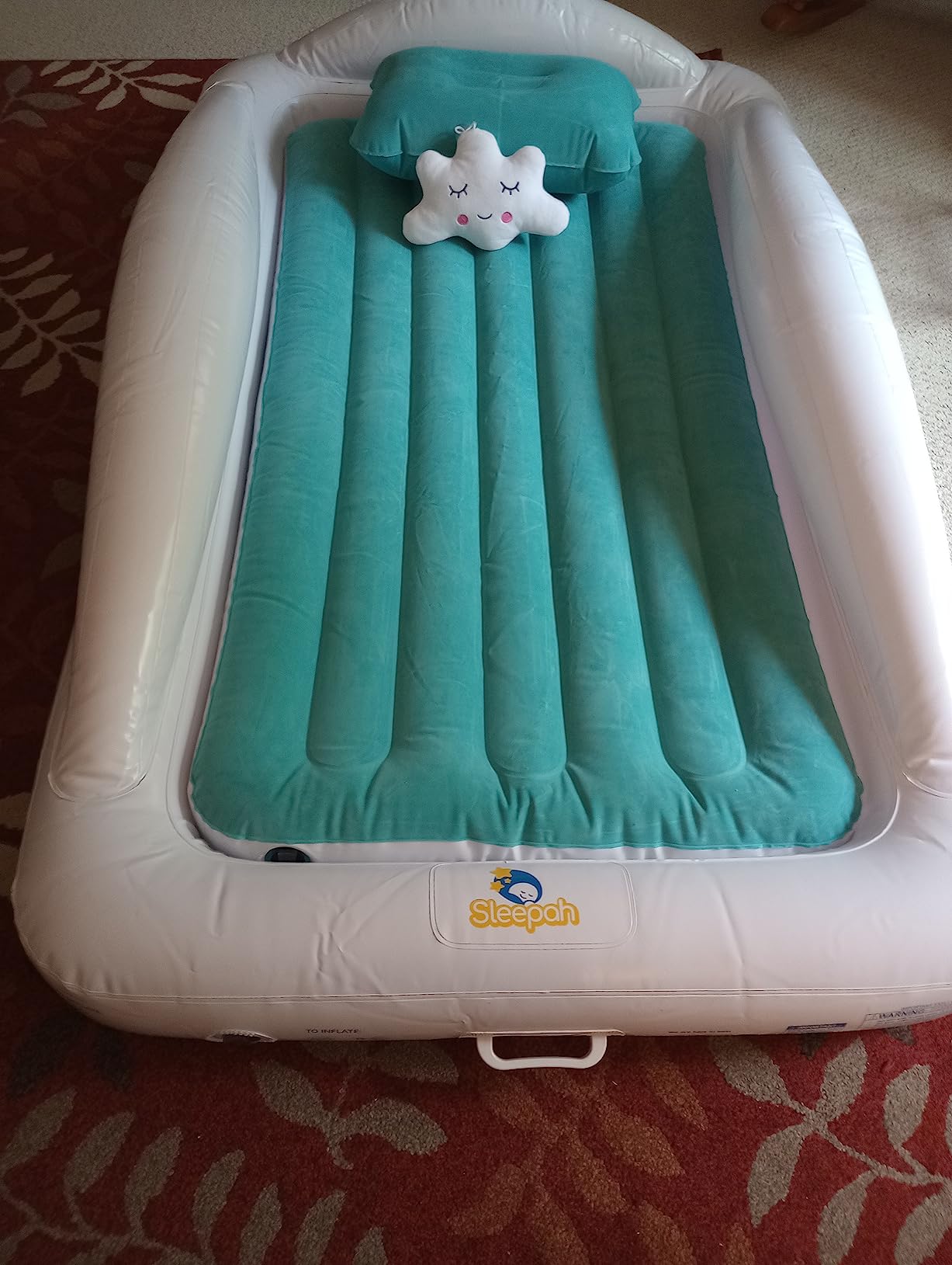 Inflatable Toddler Travel Bed – Kids Blow Up Air Mattress + Safety Bumpers customer photo 1