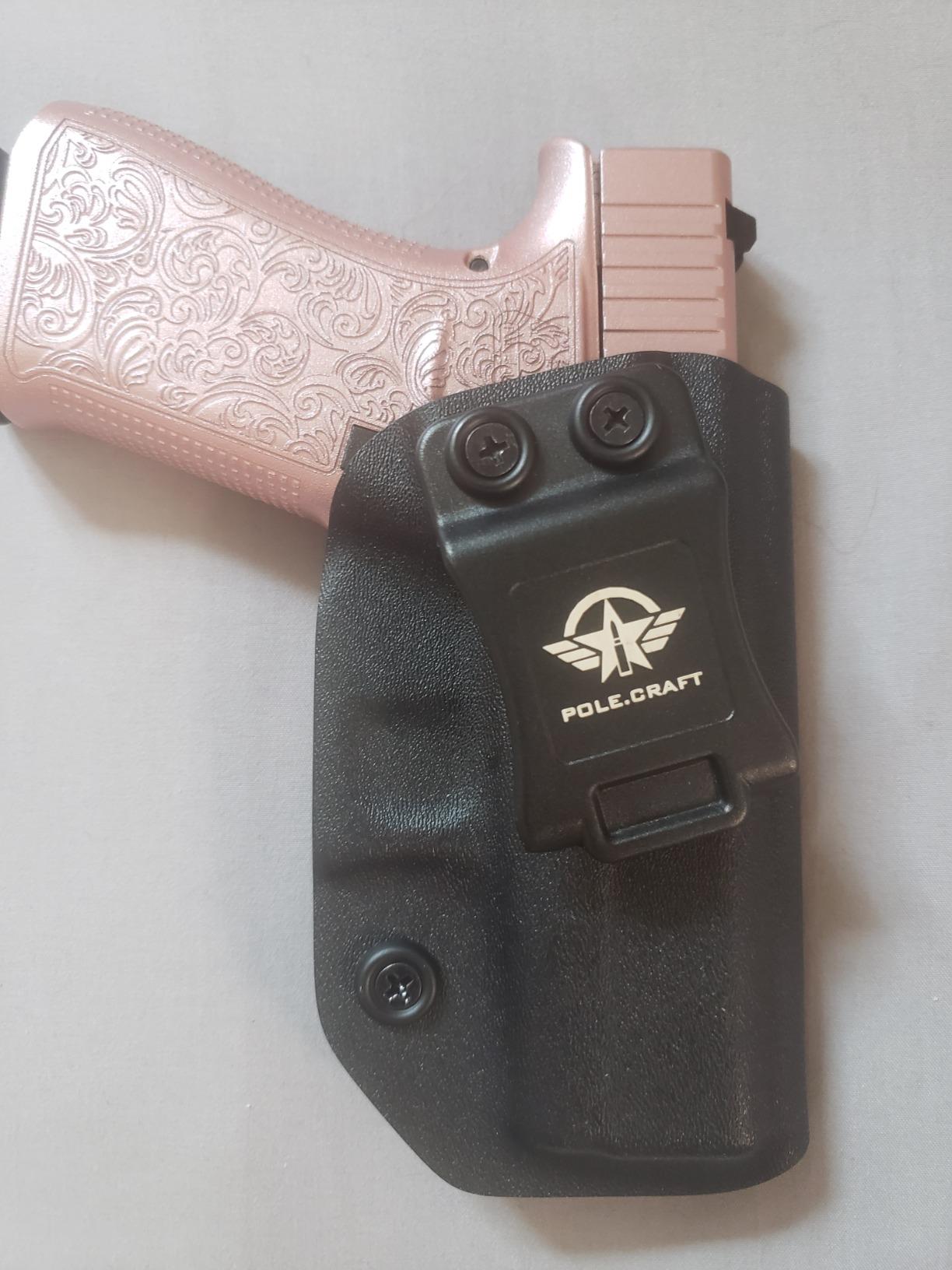 POLE.CRAFT IWB Kydex Holster Custom Fits: Glock 43 / Glock 43X - Inside Waistband Carry Holster - Adj. Cant Retention - Cover Mag-Button - No Wear - No Jitter customer photo 1