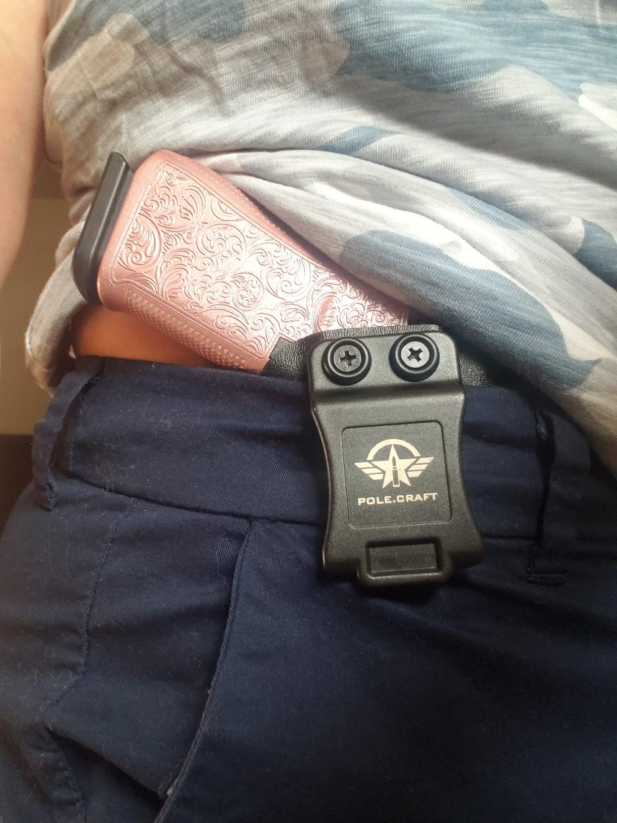 POLE.CRAFT IWB Kydex Holster Custom Fits: Glock 43 / Glock 43X - Inside Waistband Carry Holster - Adj. Cant Retention - Cover Mag-Button - No Wear - No Jitter customer photo 2