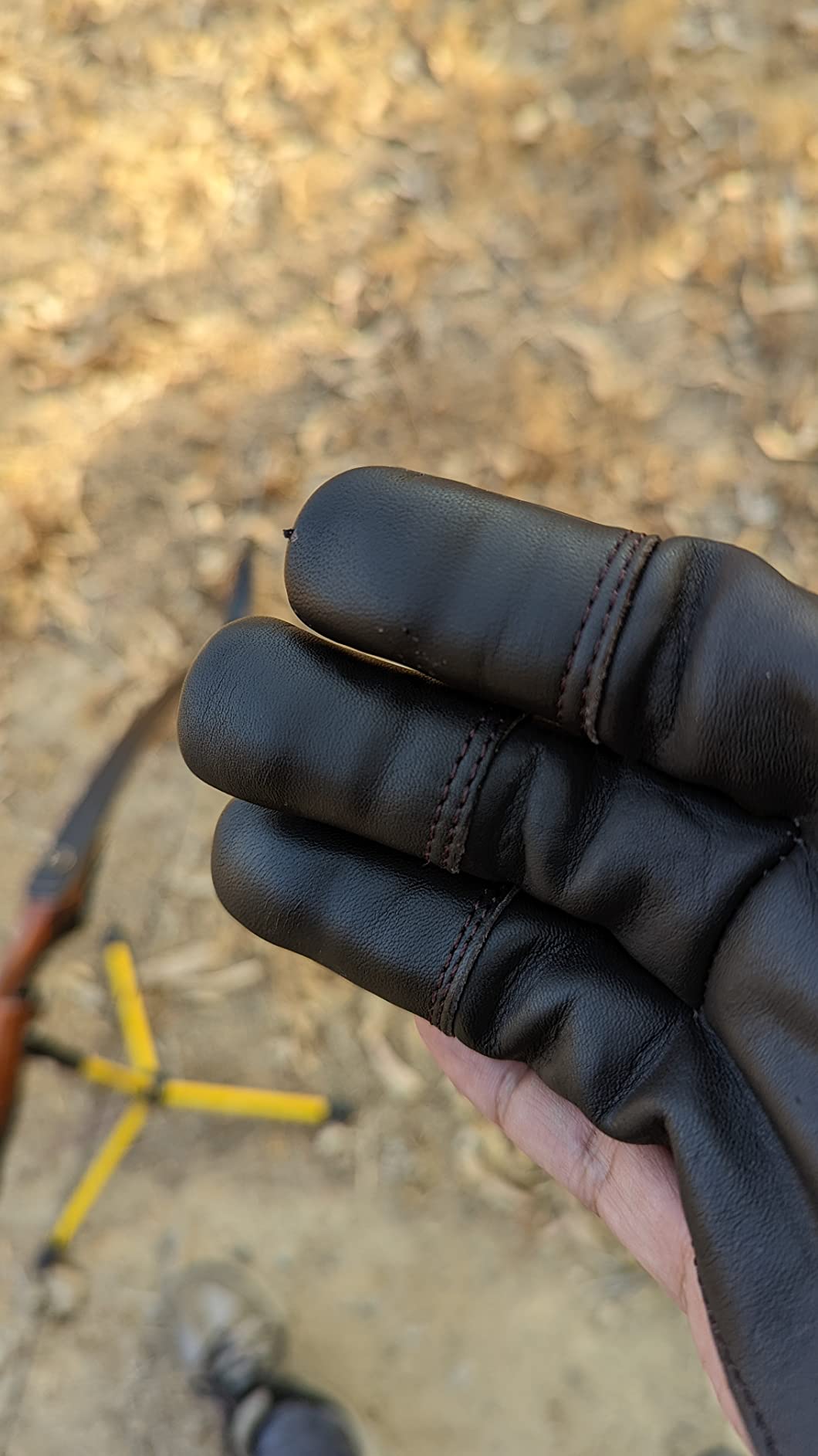 Bear Archery Leather 3 Finger Traditional Archery Shooting Glove, Large, Black, (ASG101L) customer photo 1