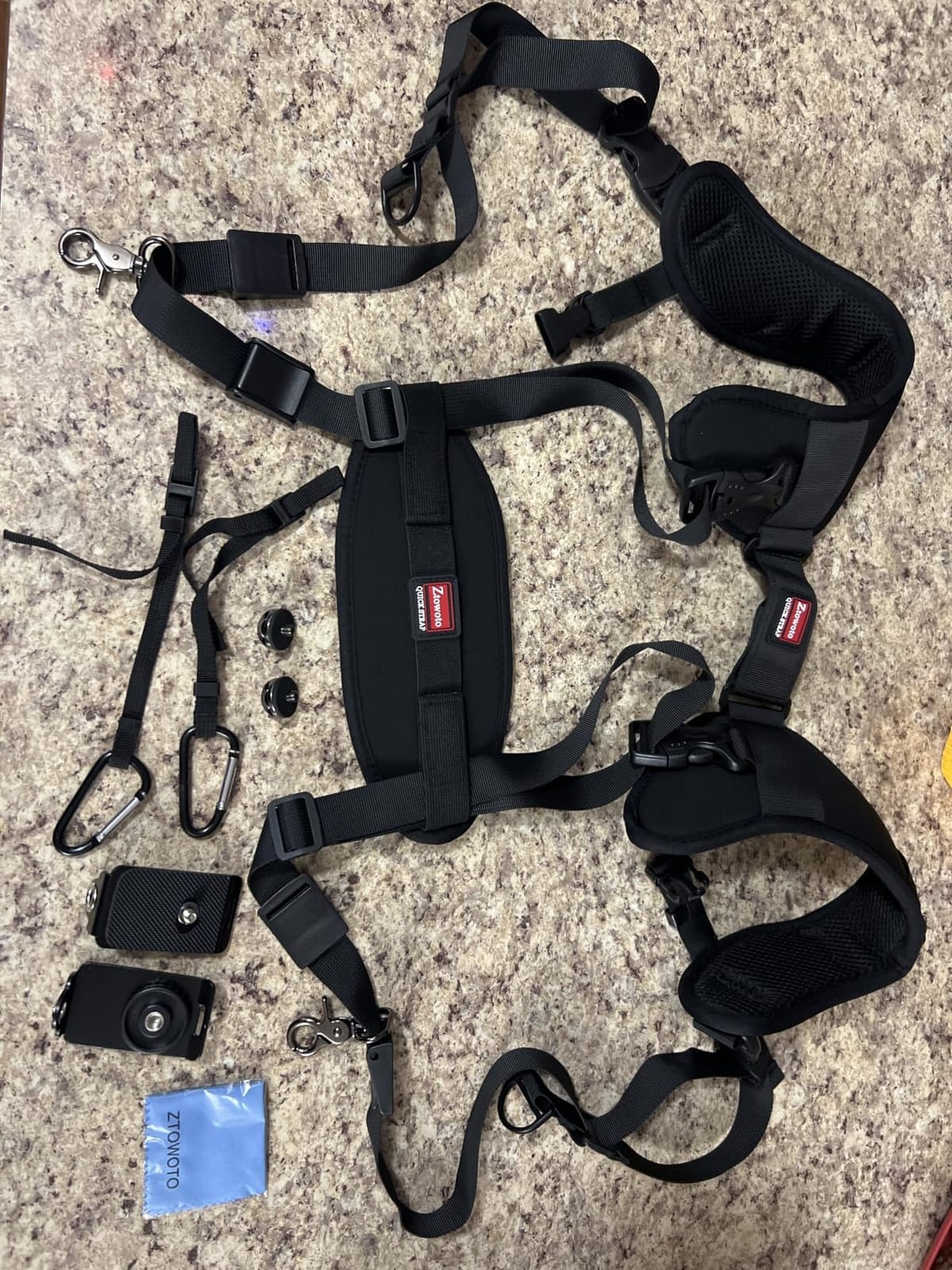 Camera Strap Double Shoulder Camera Strap Harness Quick Release Adjustable Dual Camera Tether Strap with Safety Tether and Lens Cleaning Cloth for DSLR SLR Camera customer photo 2