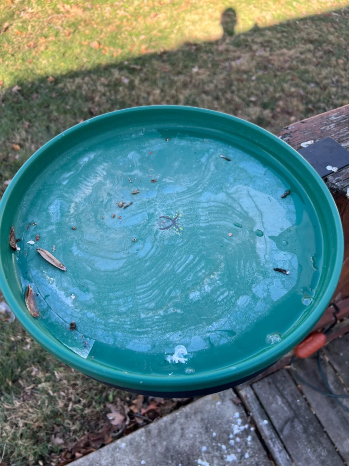 Heated Bird Bath for Outdoors for Winter, 3 Easy Ways to Mount Detachable Bird Bath Bowl, 75W Heated Bird Baths with Thermostatically Controlled for Garden Yard Patio Lawn, Blue customer photo 2