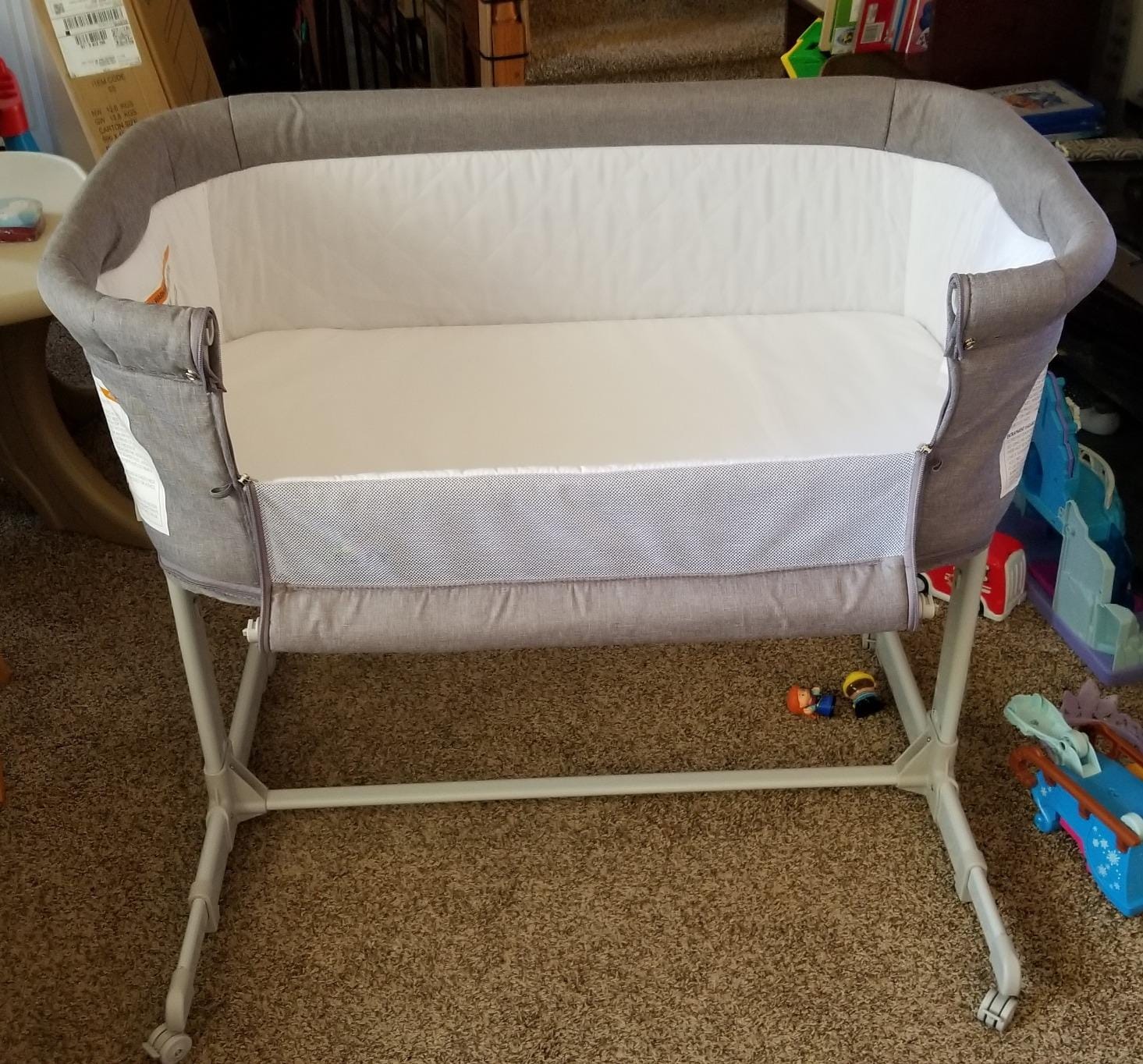 KoolerThings 3 in 1 Baby Bassinet, Bedside Sleeper, & Playpen, Easy Folding Portable Crib (Grey)- KoolaBaby (Bassinet) customer photo 2