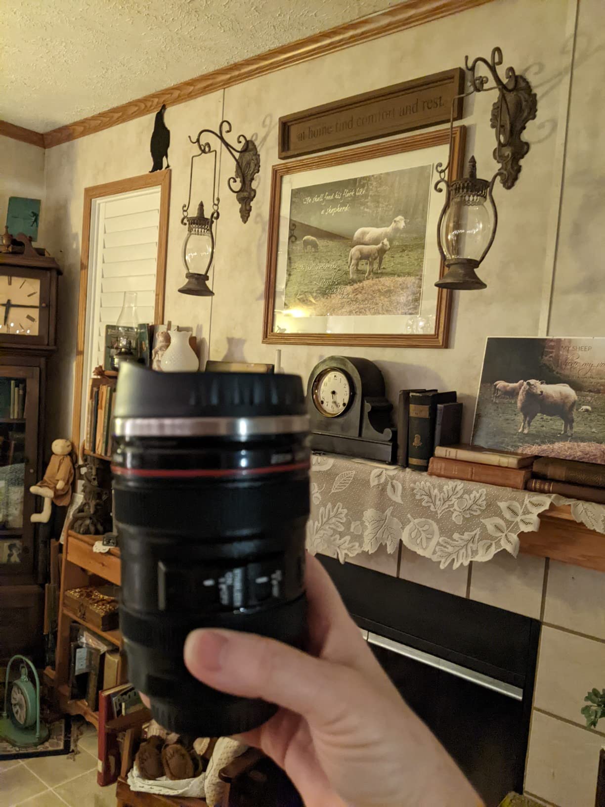 Camera Lens Coffee Mug with Slider Lid and Spoon- Realistic DSLR Thermos Cup, Novelty Gift for Photographers, Men & Women customer photo 2