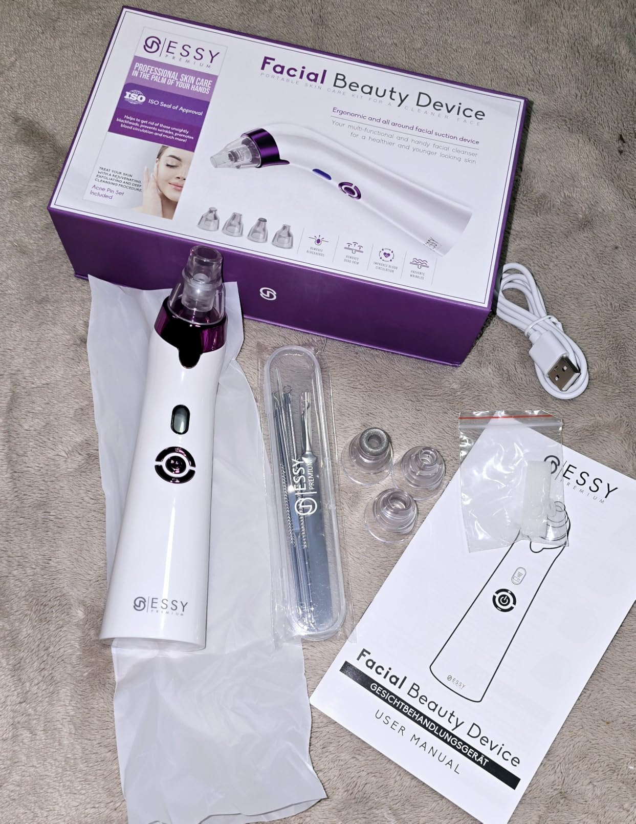 Essy Blackhead Remover Facial Cleanser Machine for Pimple Suction (Blue) customer photo 2