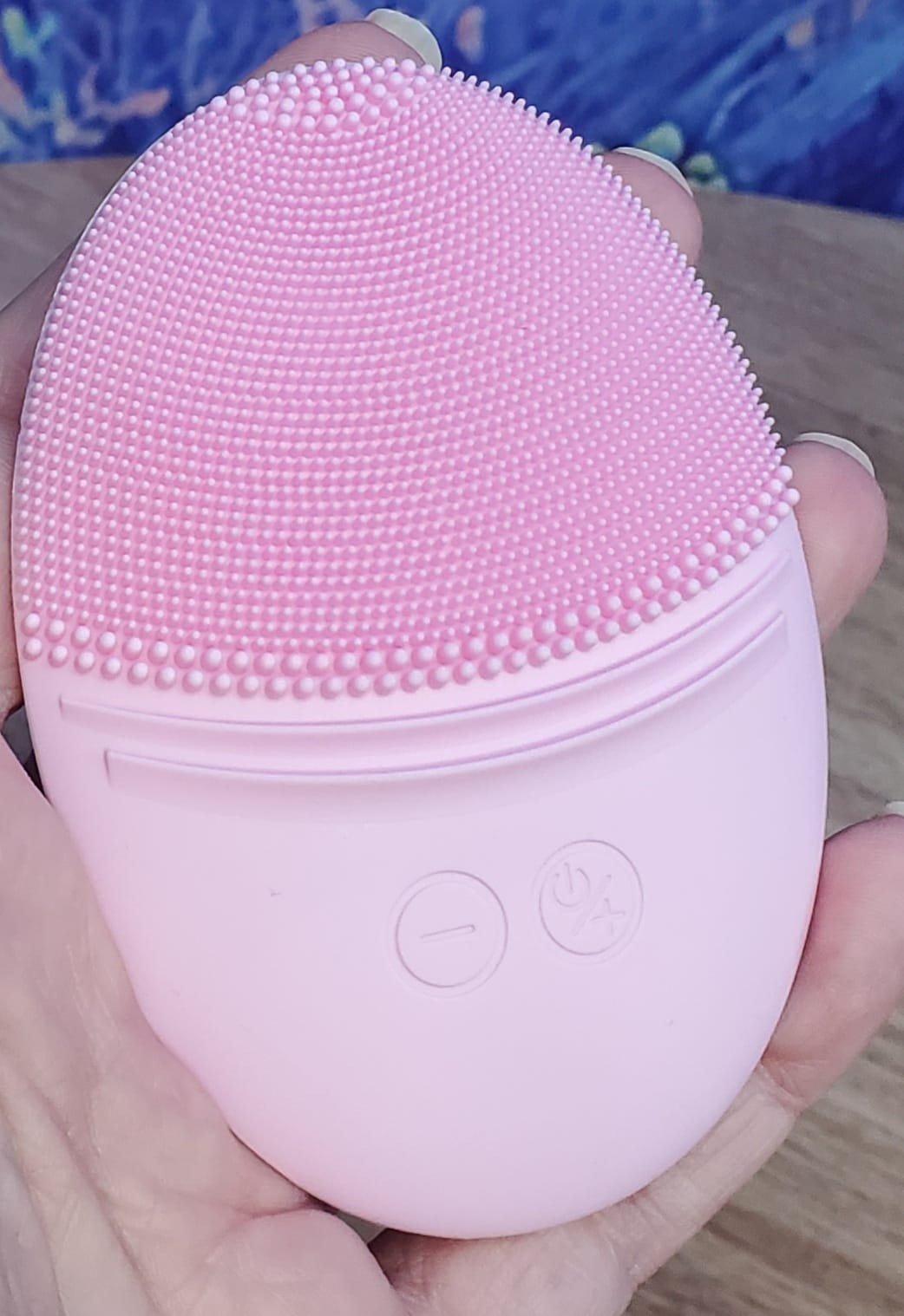 EZBASICS Silicone Facial Cleansing Brush, IPX7 Waterproof, Blue customer photo 1