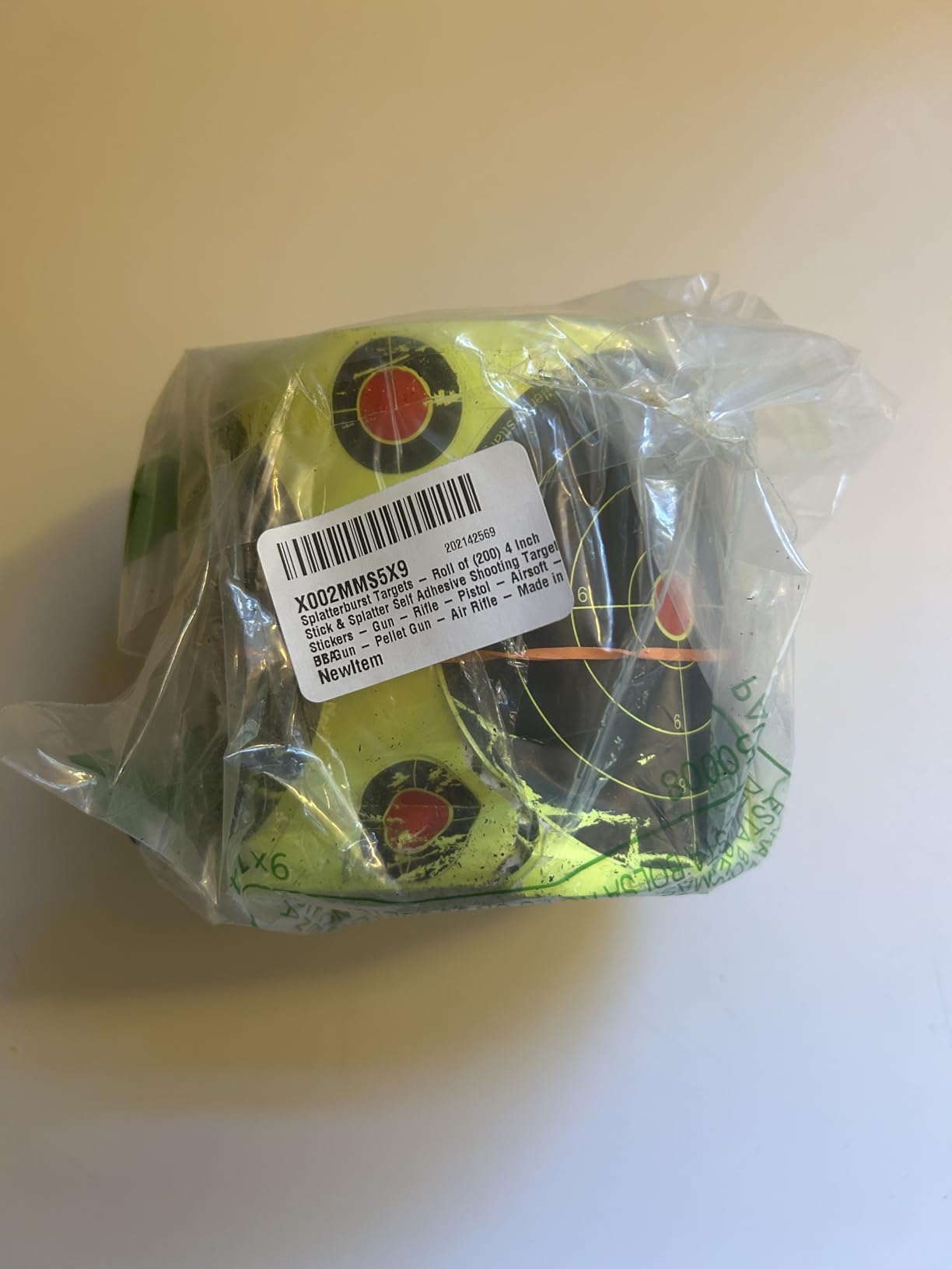 Splatterburst Targets - Roll of (200) 4 Inch Stick & Splatter Self Adhesive Shooting Target Stickers - Gun - Rifle - Pistol - Airsoft - BB Gun - Pellet Gun - Air Rifle - Made in USA customer photo 1