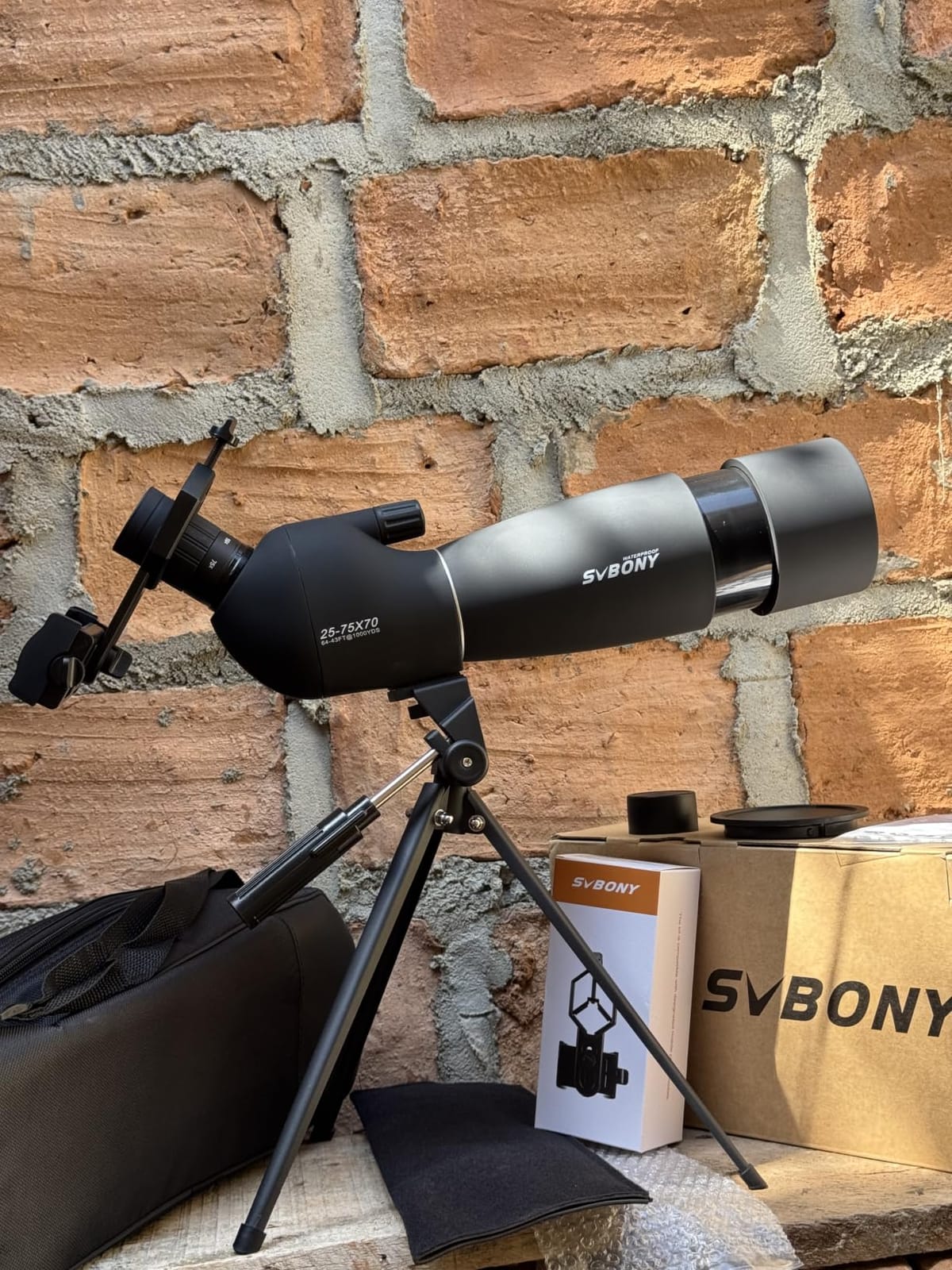 SVBONY SV28 Spotting Scopes with Tripod, 25-75x70 Spotting Scope with Phone Adapter, IP65 Waterproof Fogproof Spotter Scope for Target Shooting, Bird Watching customer photo 1