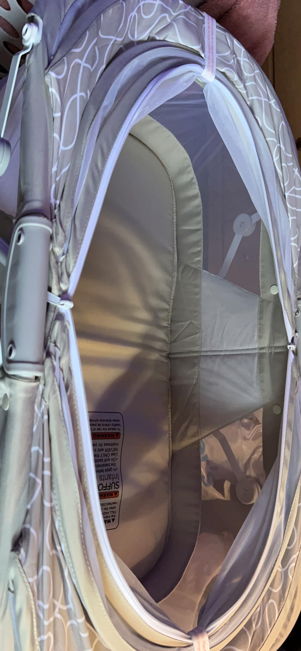 Dream On Me Karley Portable Infant Bassinet, Double Mesh Canopy, Cool Grey customer photo 1