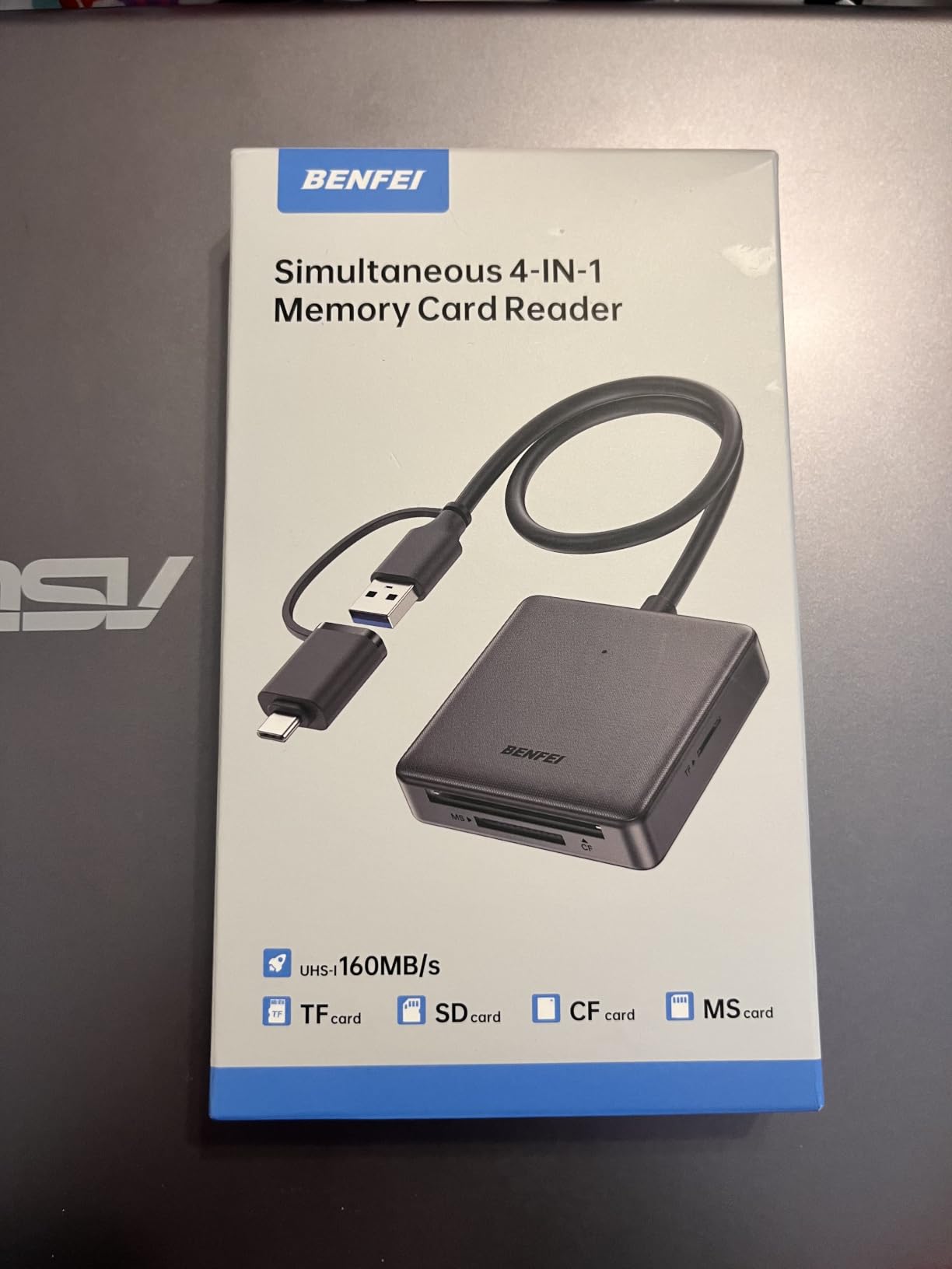 Memory Card Reader, BENFEI 4in1 USB 3.0 and USB-C to SD Micro SD MS CF Card Reader Adapter, 4 Cards Simultaneously Read and Write, Compatible with iPhone 15 Series, MacBook Pro/Air 2023, and More customer photo 2