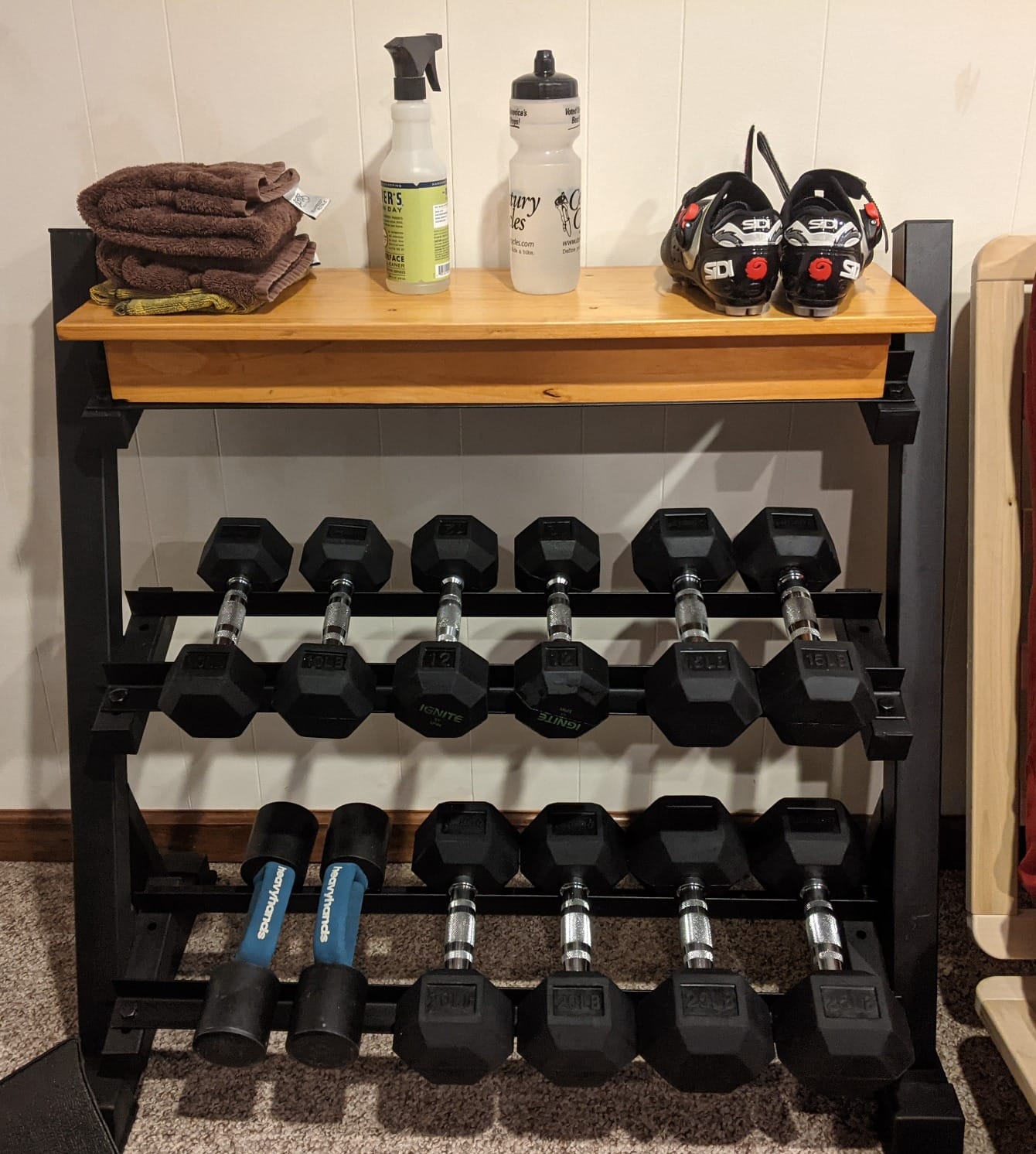YOLEO Dumbbell Rack, Adjustable & Compact Weight Rack for Dumbbell, Kettlebell, Barbell, Heavy Duty Weight Storage Organizer, Space-Saving Dumbbell Storage Stand Holder for Home Gym - 1100LBS Capacity (Rack Only) customer photo 1