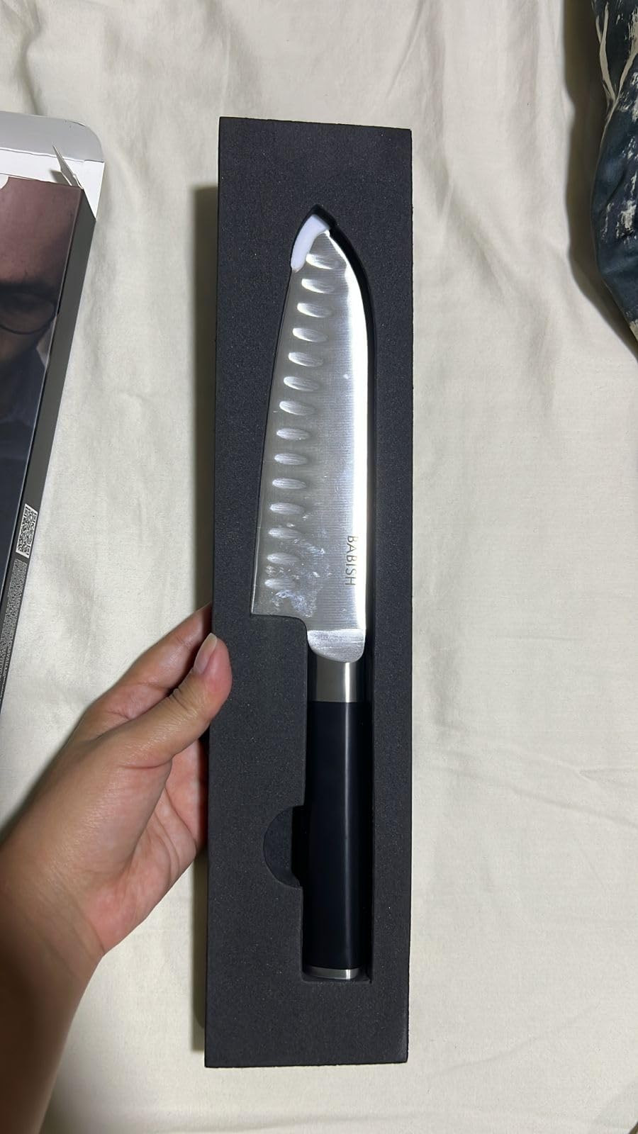 Babish 6.5 Inch Santoku Knife High Carbon 1.4116 German Steel Kitchen Knife Razor Sharp Blade Durable Precision Cutlery for Slicing Dicing Chopping Vegetables Meat and Fish customer photo 1