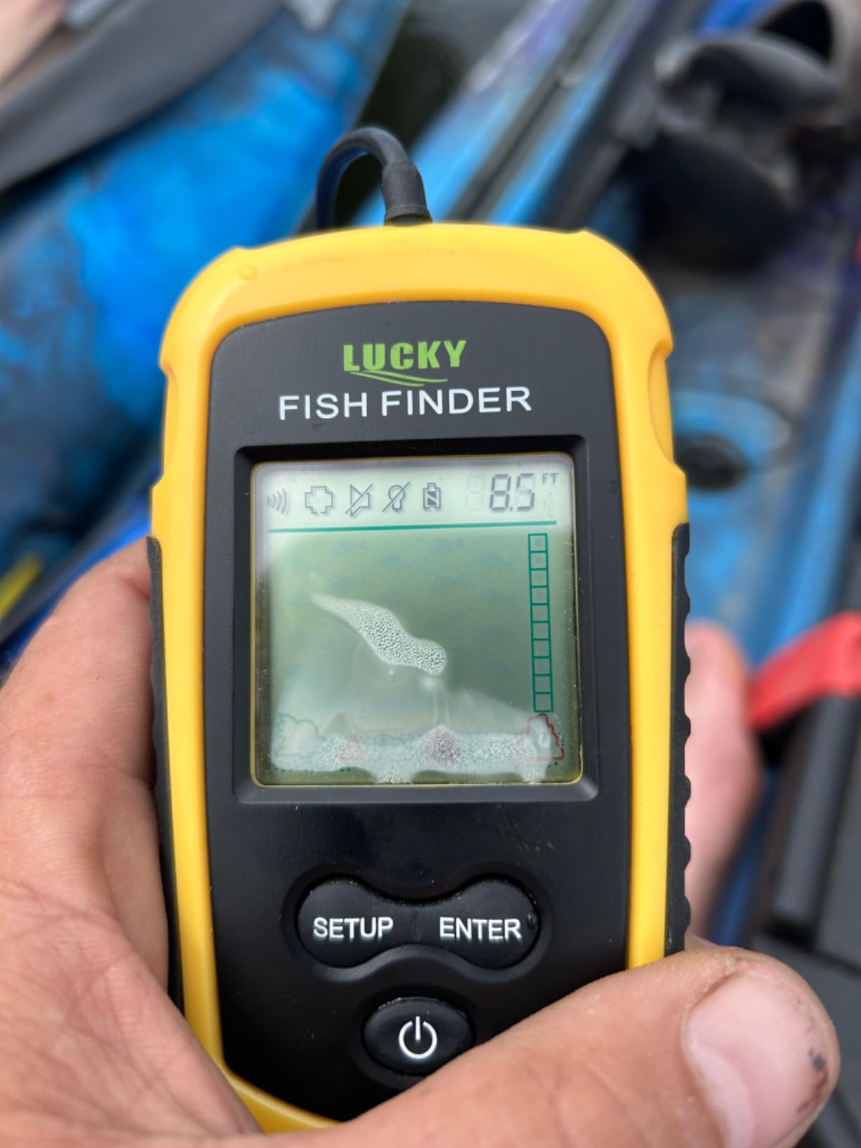 LUCKY Kayak Portable Fish Depth Finder Water Handheld Fish Finder Sonar Castable Kayak Boat Fishfinder Transducer Fishing LCD Display FFC1108 customer photo 2