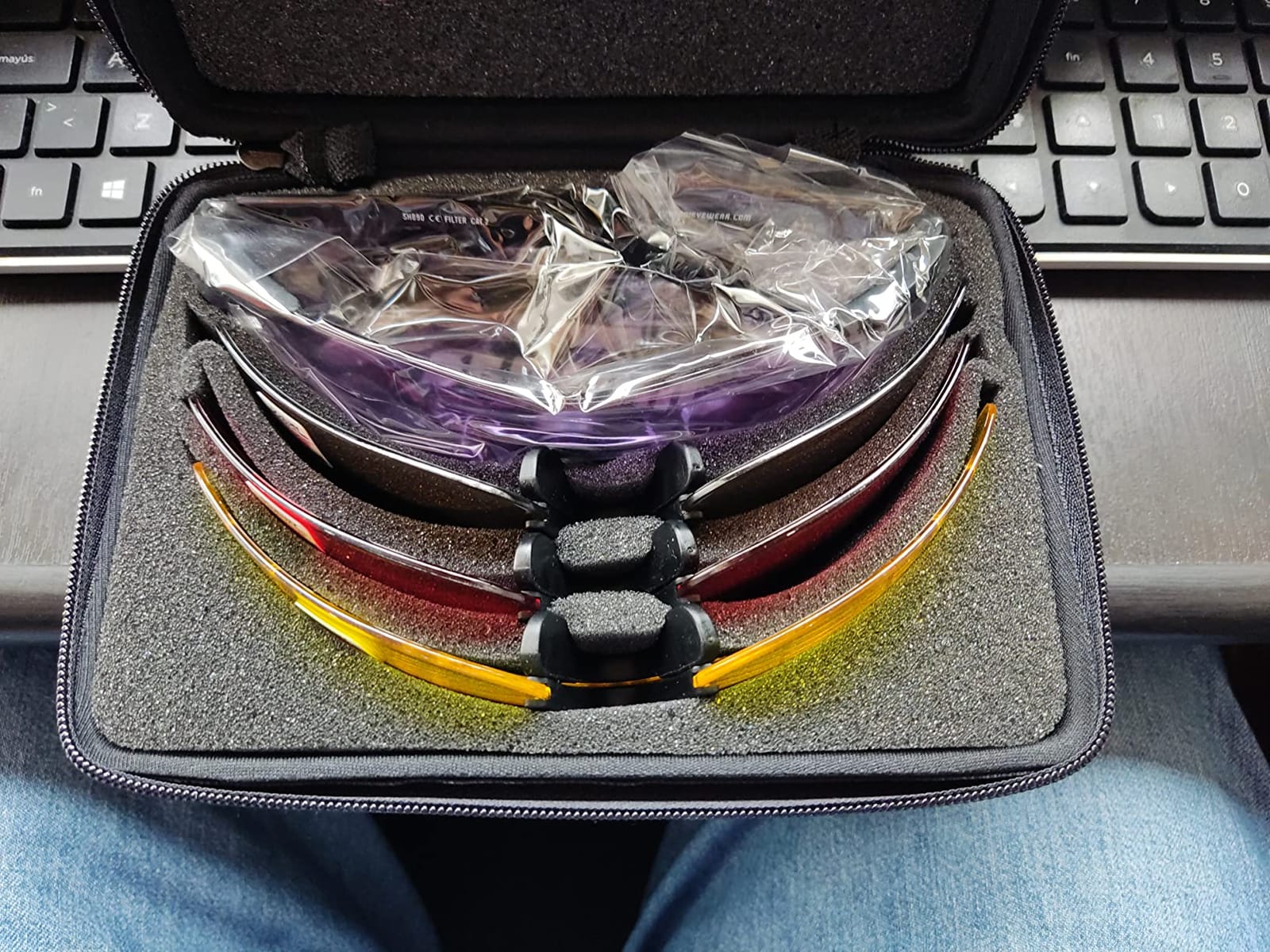 Bertoni Shooting Glasses with 4 Interchangeable AntiFog Lenses Carrying Case and Additional Arms - SH890 Italy Tactical Protective Trap Safety Glasses customer photo 2