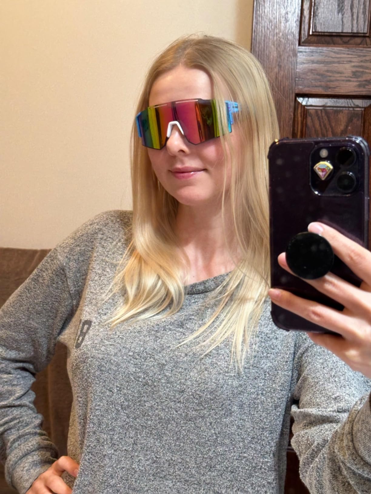 Sports Polarized Sunglasses for Men and Women, Youth Kids Baseball Softball Sunglasses for Cycling, Running customer photo 2
