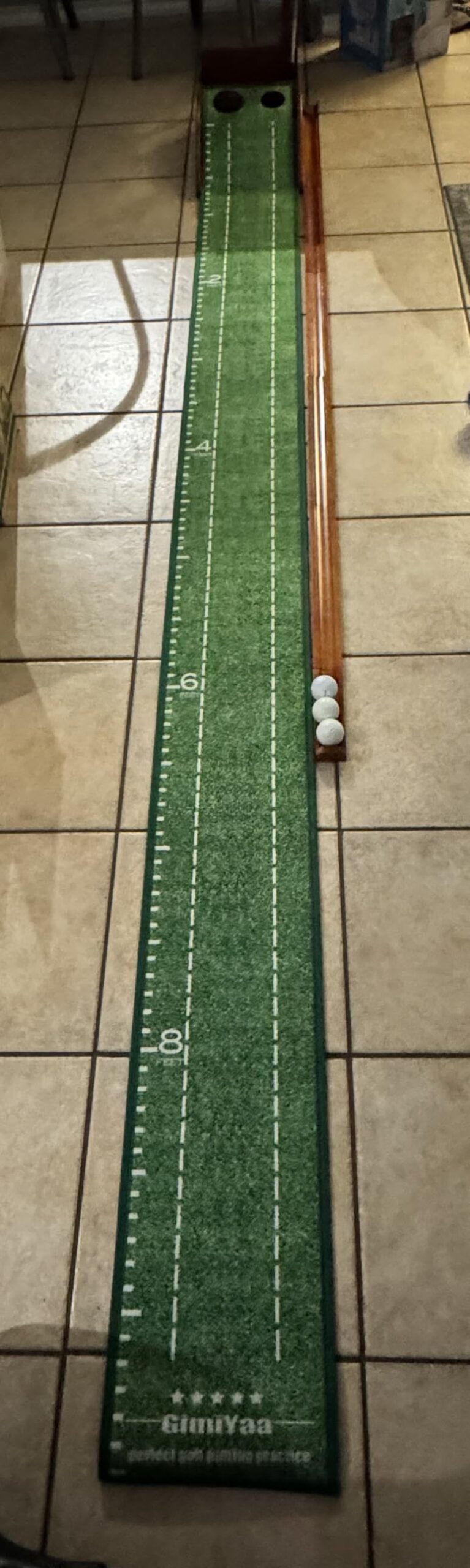 GimYaa Golf Putting mat Green Indoor and Outdoor with Auto Ball Return,Game Practice Golf Gifts for Home, Office, Backyard Indoor Golf and Outdoor Use, Crystal Velvet Mat customer photo 2