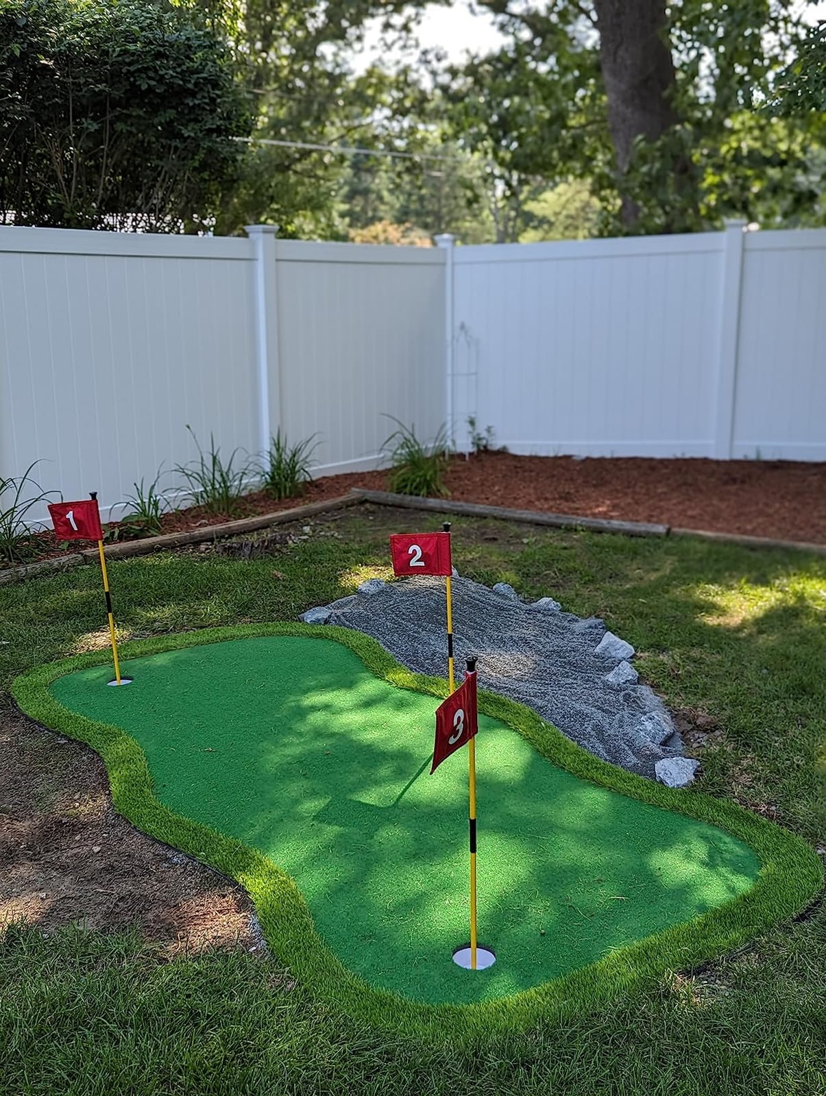 Chriiena Golf Putting Green,Large Practice Putting Mat for Indoor Outdoor customer photo 1