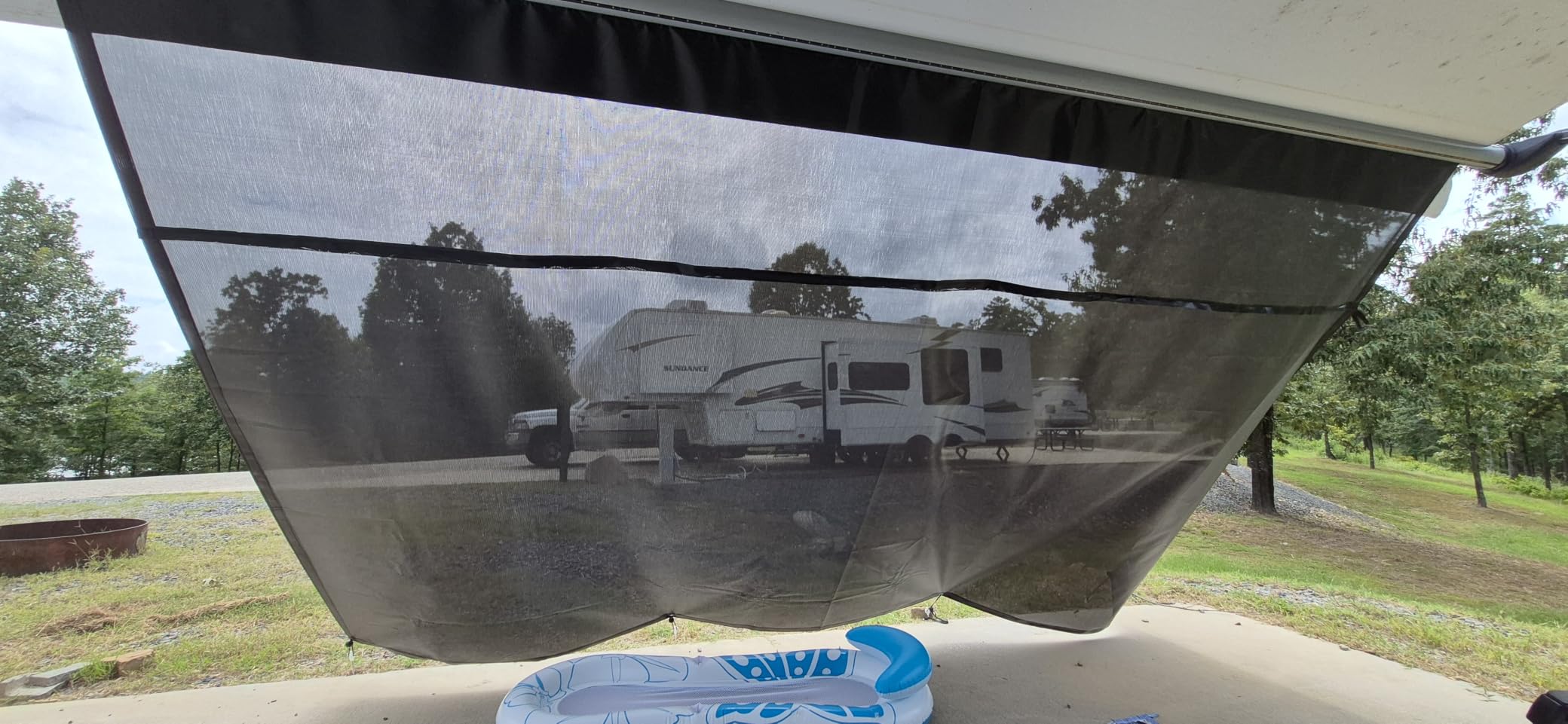 Dulepax RV Awning Sun Shade Screen with Zipper, 8'x15'3