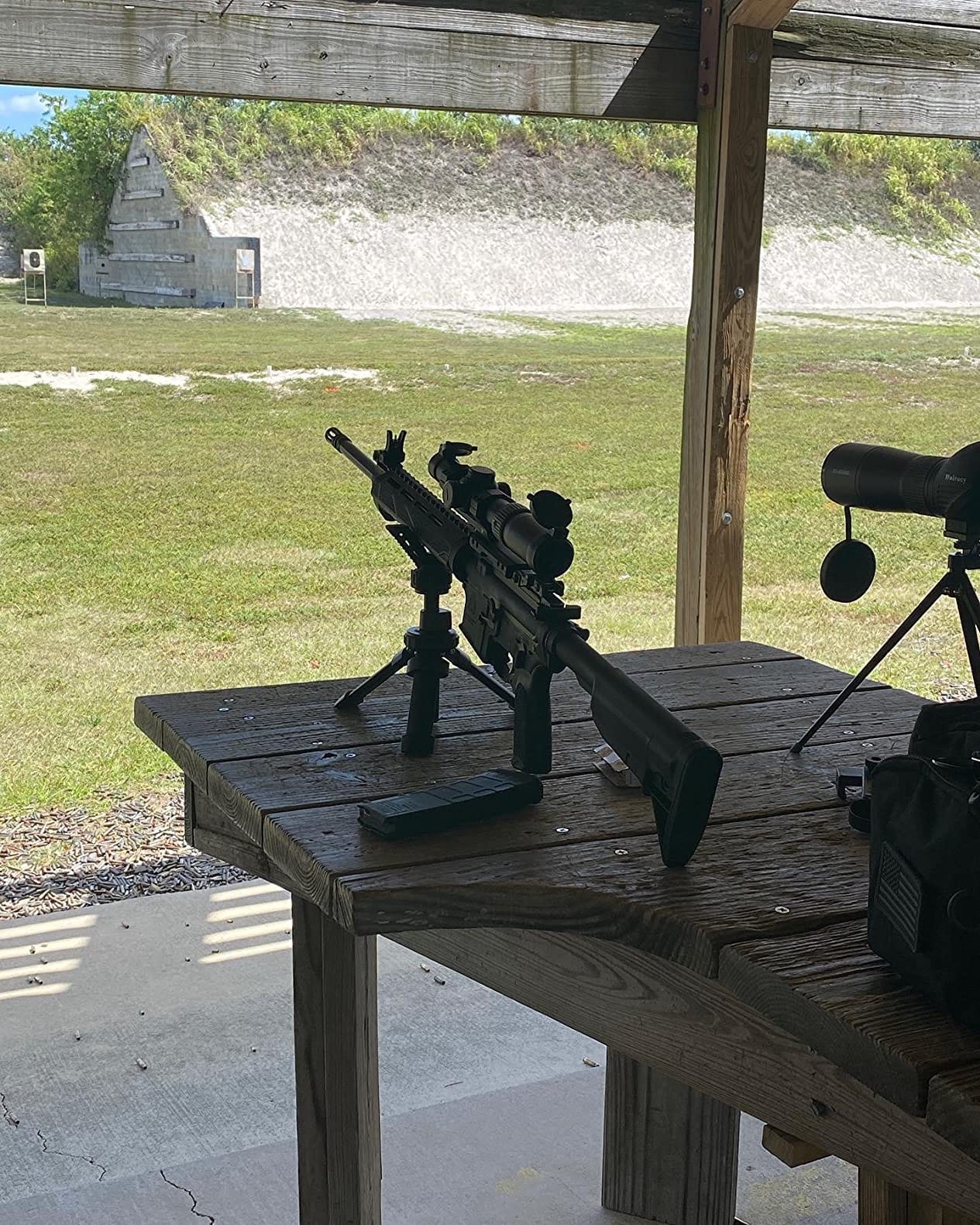 HUNTPAL Tripod Shooting Stick Rifle Table Shooting Rest, for Range Practice | Portable, Adjustable Height, Compact Aluminum Construction, 360 Degree Rotation V Yoke customer photo 2