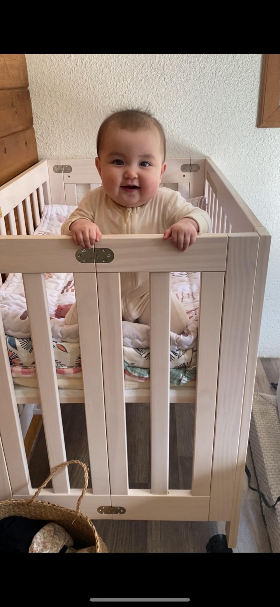 Babyletto Origami Mini Portable Crib, GREENGUARD Certified, Light Sage customer photo 1