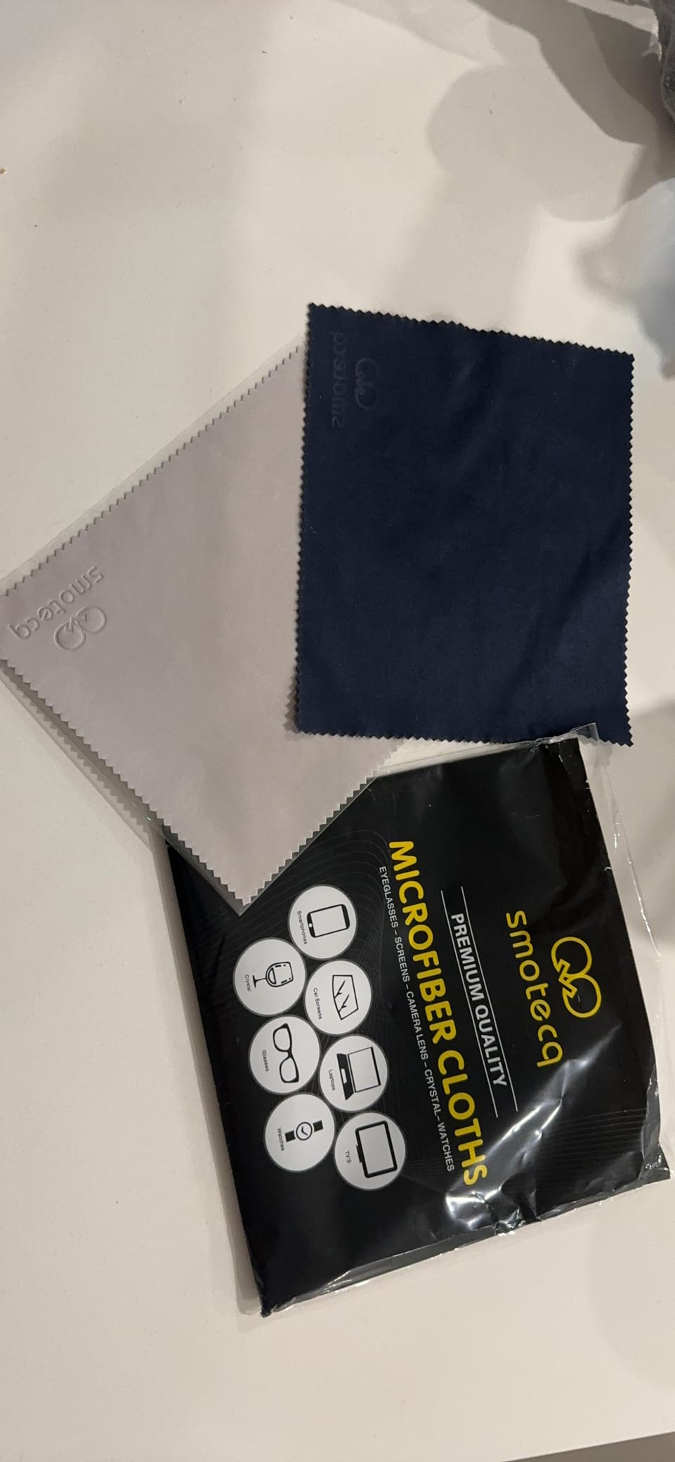 SmoTecQ 6 Pack Premium Microfiber Glasses Cleaning Cloths - Ultra Soft & Scratch Free for Eyeglasses, Sunglasses, Camera Lenses, Tablets & Screens - Washable & Reusable customer photo 1