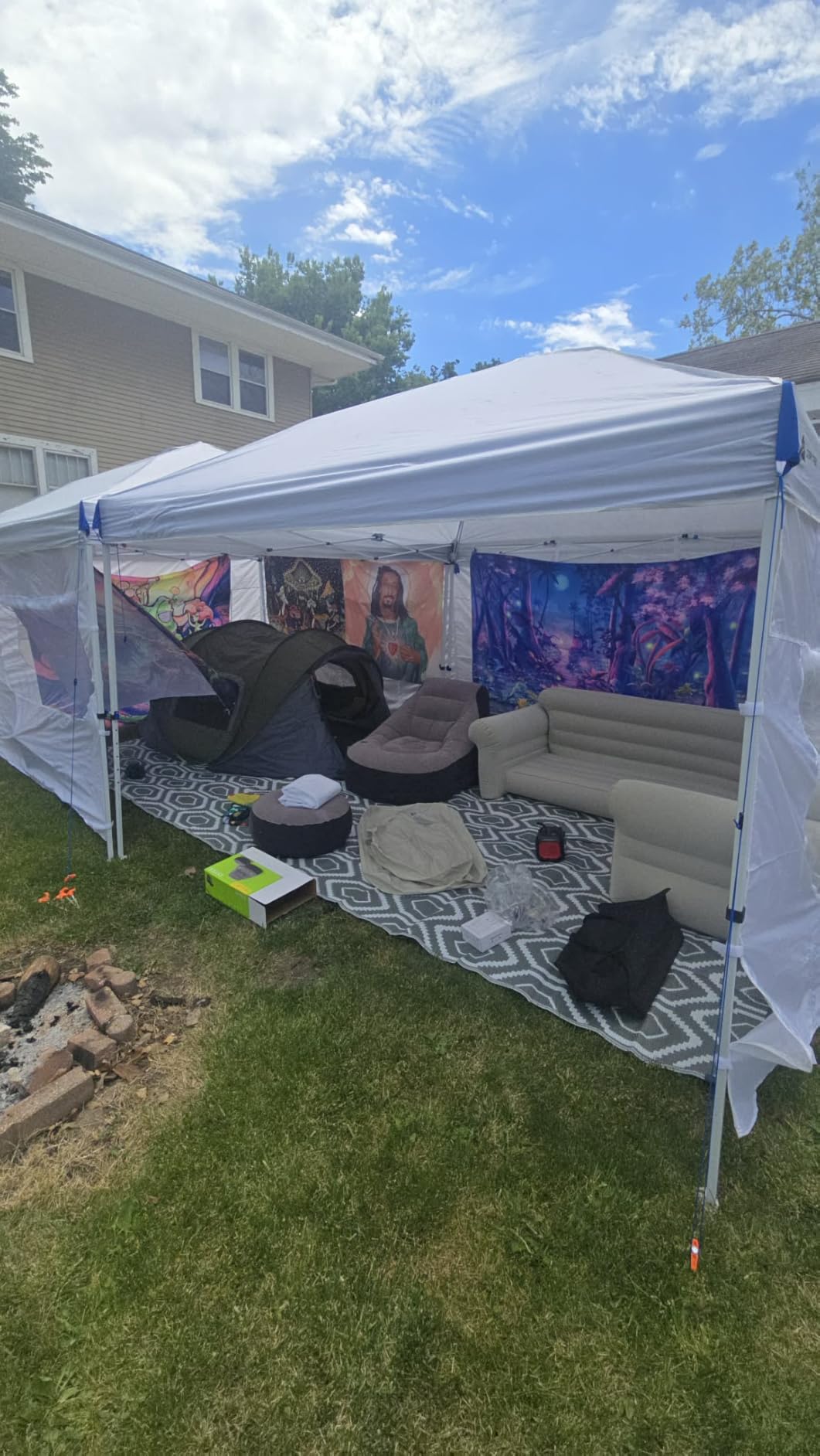 fifame 9x18 Outdoor Rug, Plastic Woven Patio Mat, Waterproof RV Camping Rug customer photo 1