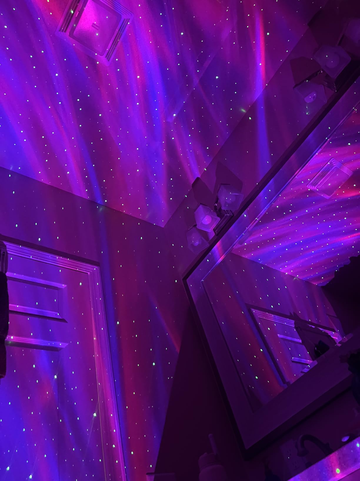 Northern Galaxy Light Aurora Projector with 33 Light Effects, Night Lights LED Star Projector for Bedroom Nebula Lamp, Remote Control, White Noises, Bluetooth Speaker for Parties Black customer photo 1