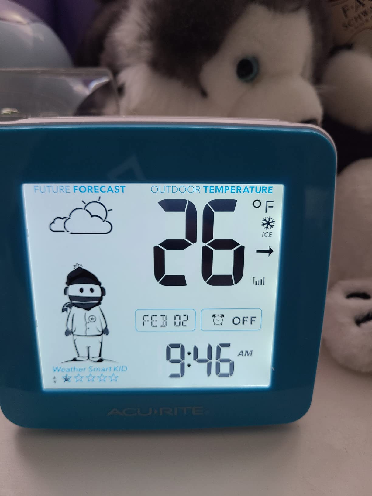 AcuRite (00777) What-to-Wear Weather Station with Alarm Clock | Named best weather station for kids, this alarm clock helps them get dressed for school with hyperlocal conditions & awards! customer photo 1