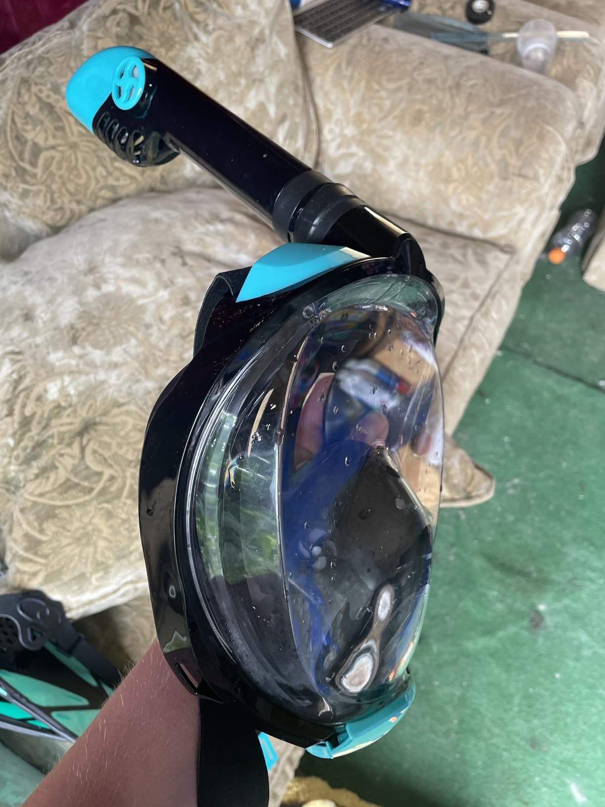 Viginsul Snorkeling Gear for Adults Full Face Snorkel Mask Fins Snorkel Set customer photo 2