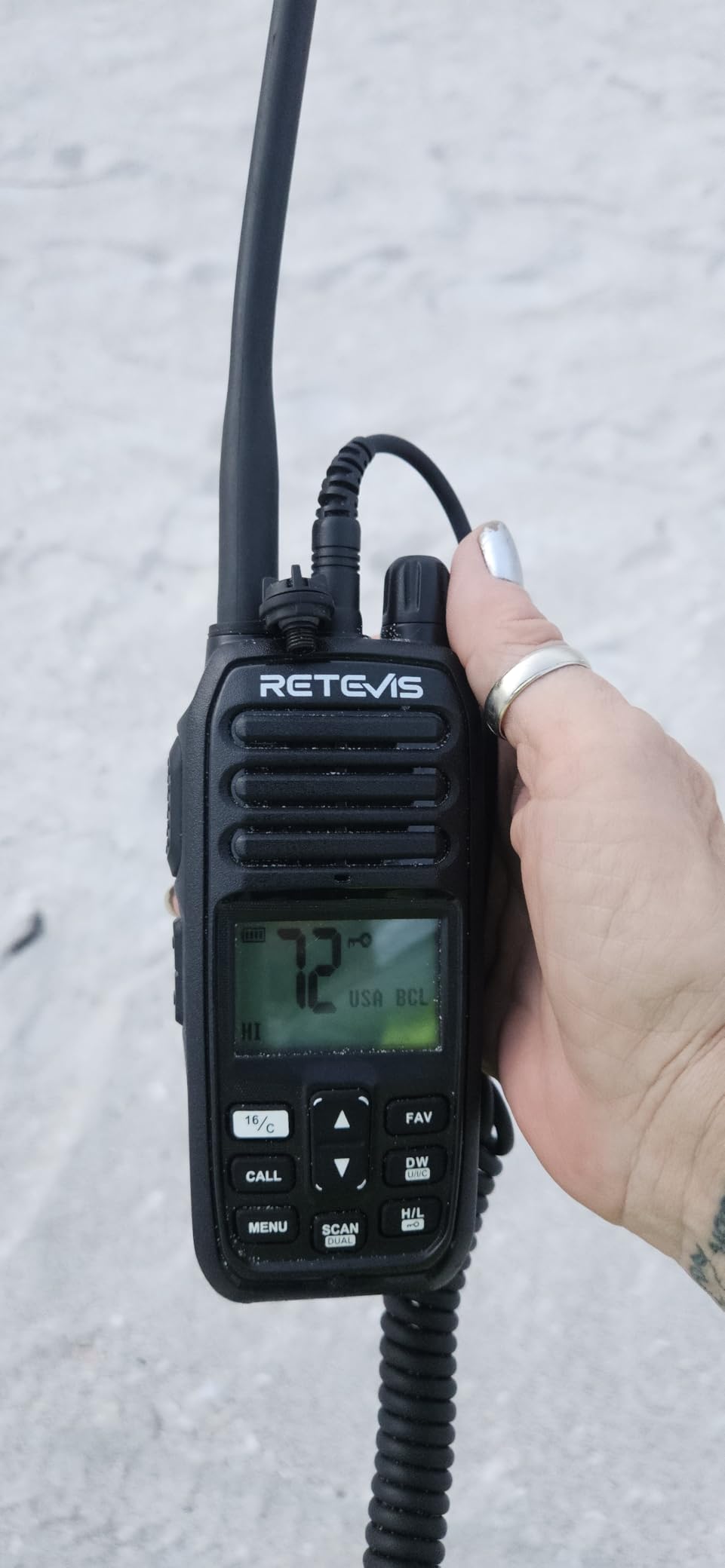 Retevis RM21 5W VHF Radio Marine IP67 Floating, Noise Cut for Yacht | 1-Press AI Noise Reduction, 1800mAh Battery, Submersible, Global Channels, NOAA Weather Alert, Coastal Fishing, Travel Sport customer photo 2