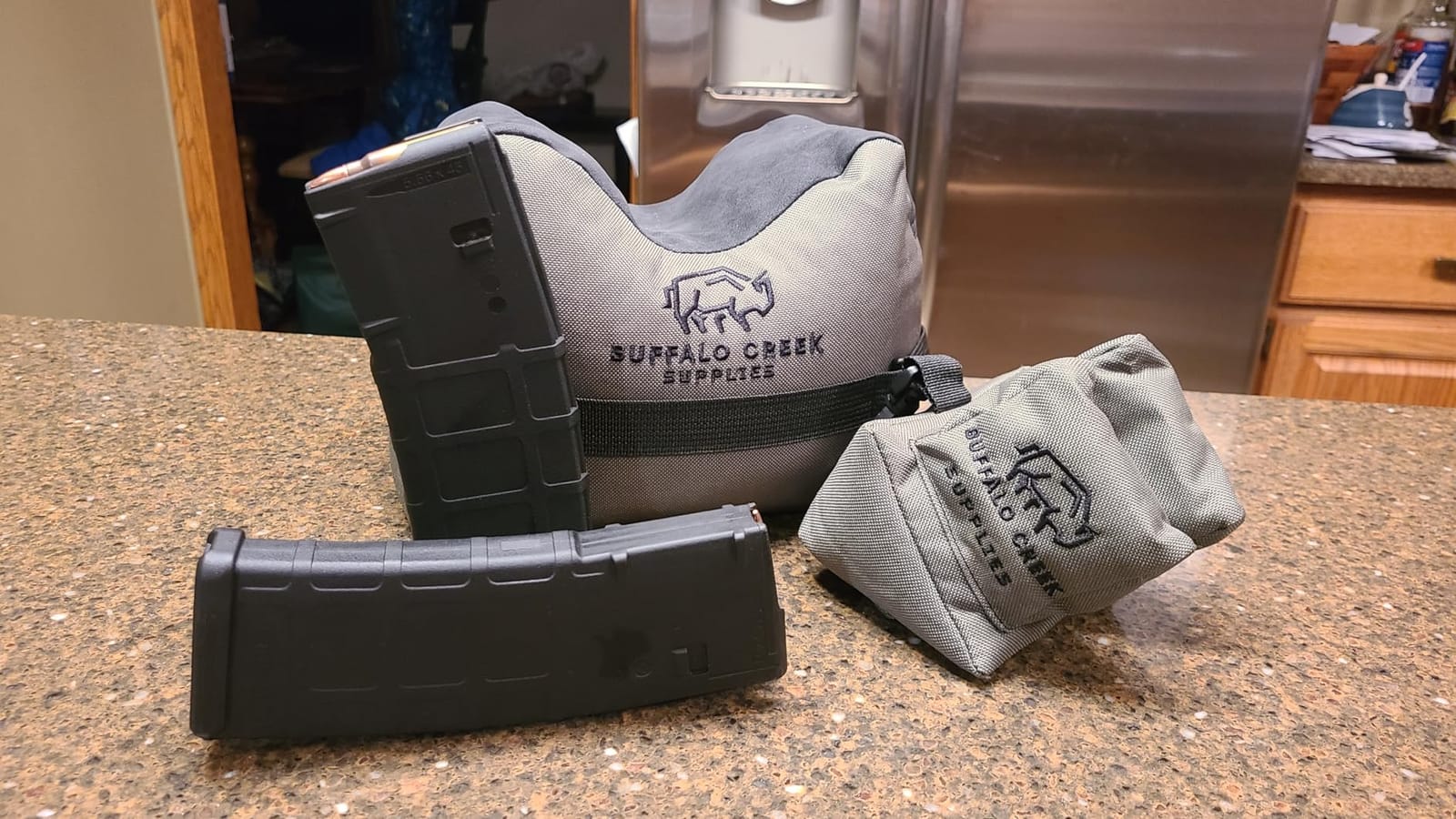 Buffalo Creek Supplies All Weather Durable Front and Rear Shooting Rest Bags, Rifle Rest Sand Bag for Bench Rest Shooting, Hunting, Target & Competitive Sports Shooting - Unfilled customer photo 2