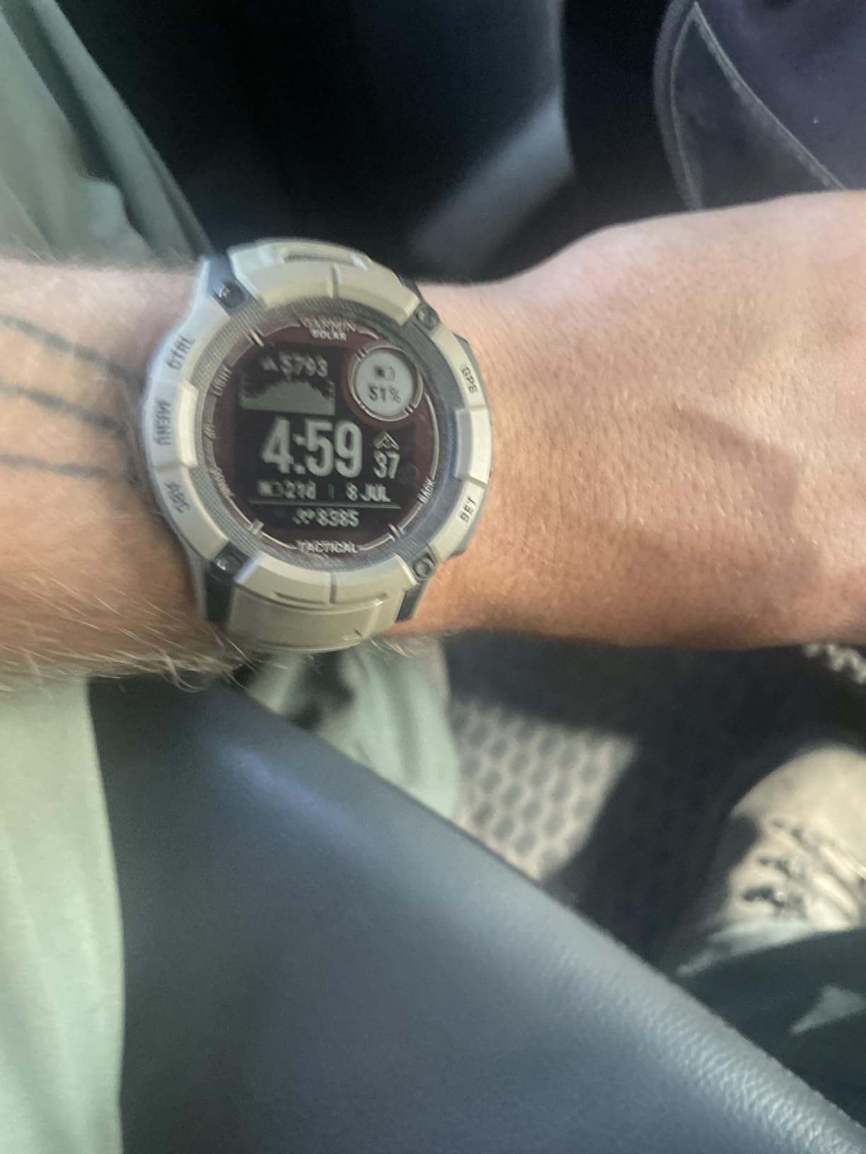 Garmin Instinct 2X Solar - Tactical Edition, Rugged GPS Smartwatch, Built-in Flashlight, Ballistics Calculator, Solar Charging Capability, Coyote Tan customer photo 1