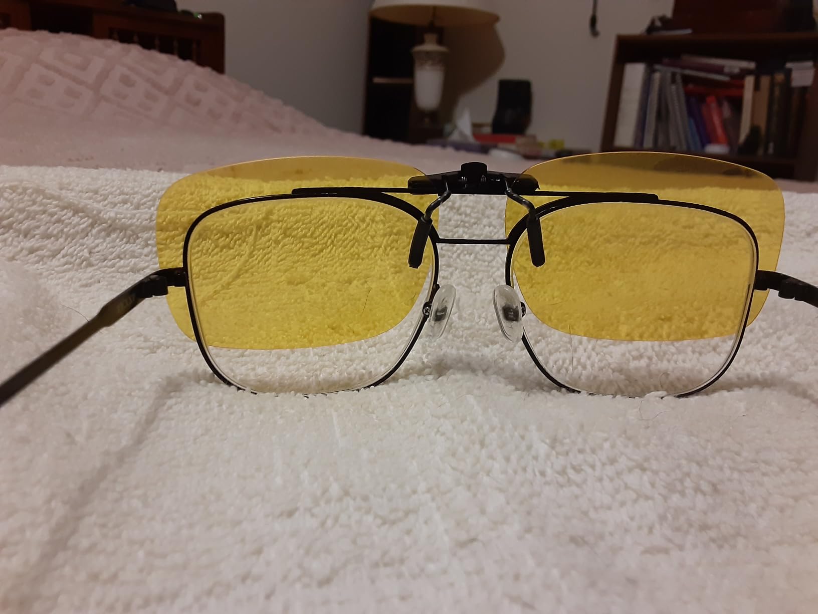 BLUE CUT Clip on Polarized Night Vision, Driving Sunglasses UV 400 Blocker To Wear Over Prescription Glasses customer photo 2