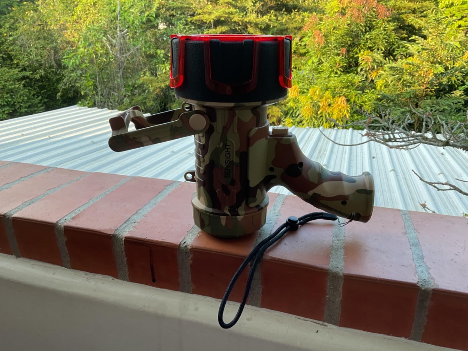 BUYSIGHT Turbo 2000000LM Rechargeable Spotlight Flashlight, IP67 Impact Resistant Searchlight, Foldable Stand Red Filter Waterproof Hunting Lamp(Camouflage Green) customer photo 1