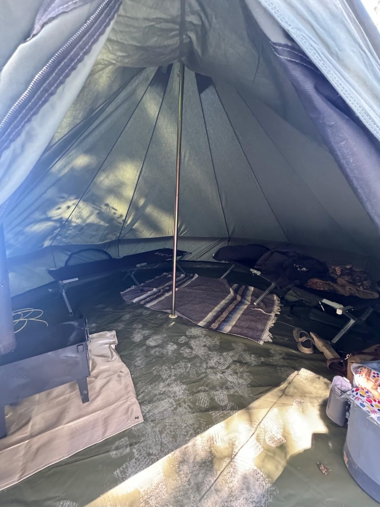 10/13/16/20ft Canvas Bell Tent with Stove Jack & Removable Floor customer photo 2