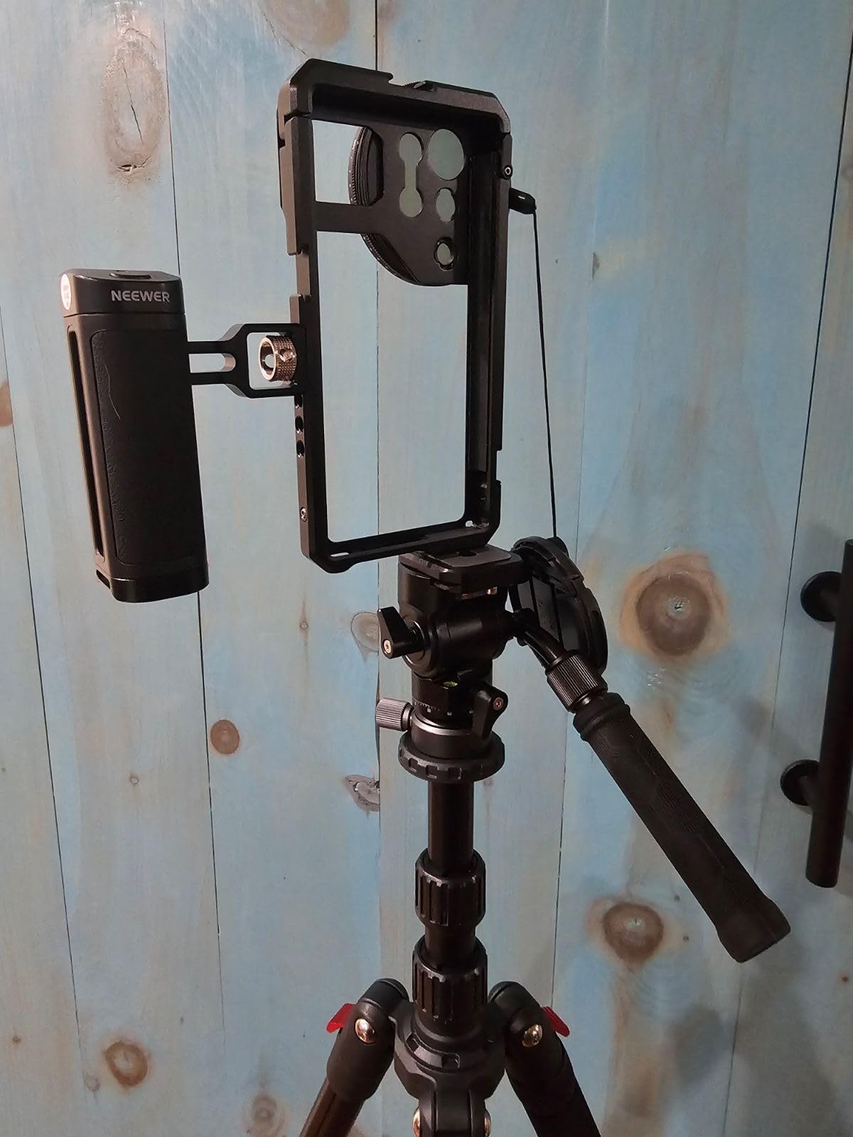 NEEWER Tripod Fluid Head with +/-10° Leveling Base(37mm Dia.), Metal, GM27 | Tilt Head with Arca Type QR Plate, Telescopic Handle, for Compact Video Camera, DSLR Camera, Max Load 8.8lb/4kg customer photo 2