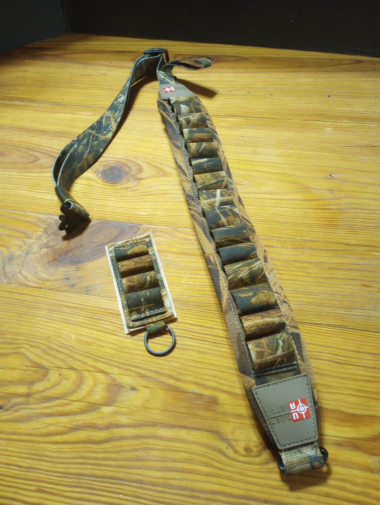 Shotgun Sling 12 Gauge with 15 Shell Holders, Comfortable Padded Gun Sling with Thumb Loop and Metal Swivels, Adjustable 2 Point 12ga Shotgun Strap for Turkey & Waterfowl Hunting, (Camo) customer photo 2