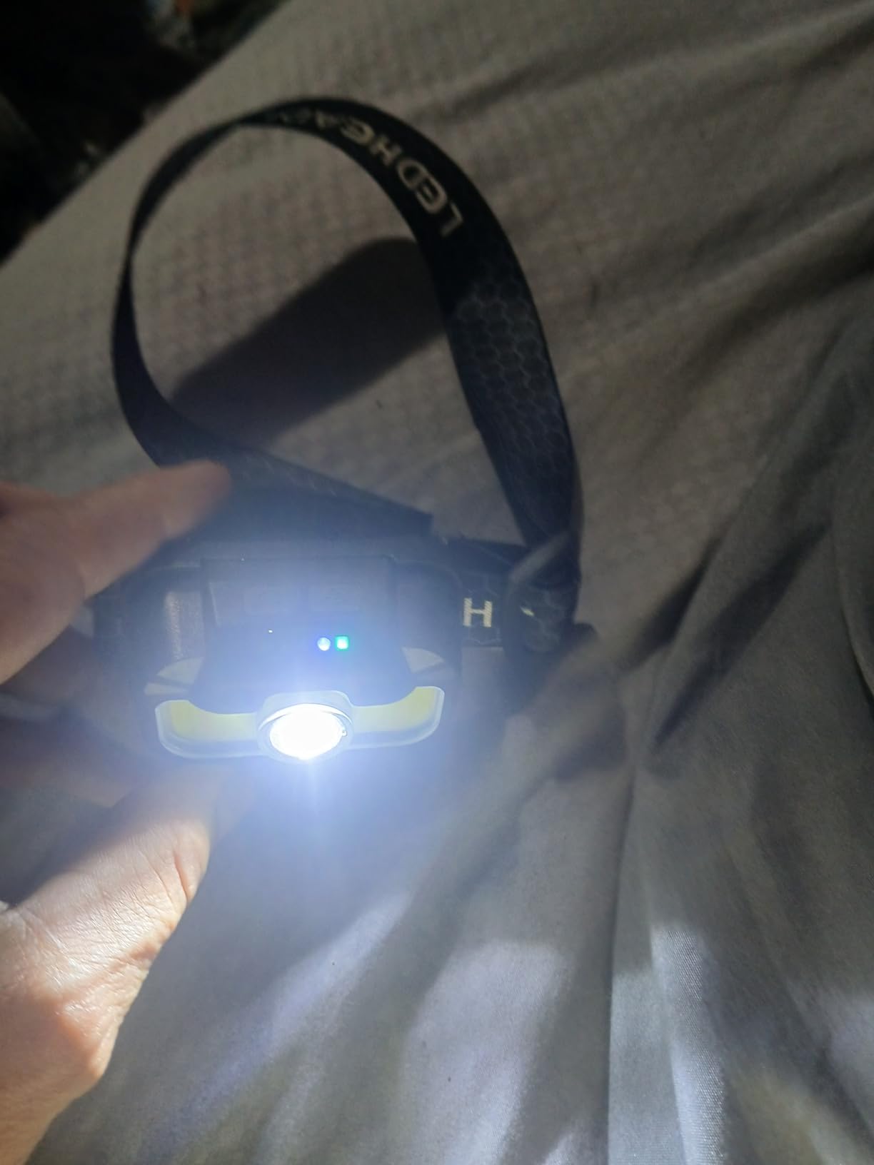 HOKOILN 2-Pack 1300LM LED Headlamp Rechargeable with Green & Red Light | 7 modes, spotlight & floodlight, motion sensor, 90° adjustable, waterproof, for hunting, camping, running, hiking, fishing customer photo 1