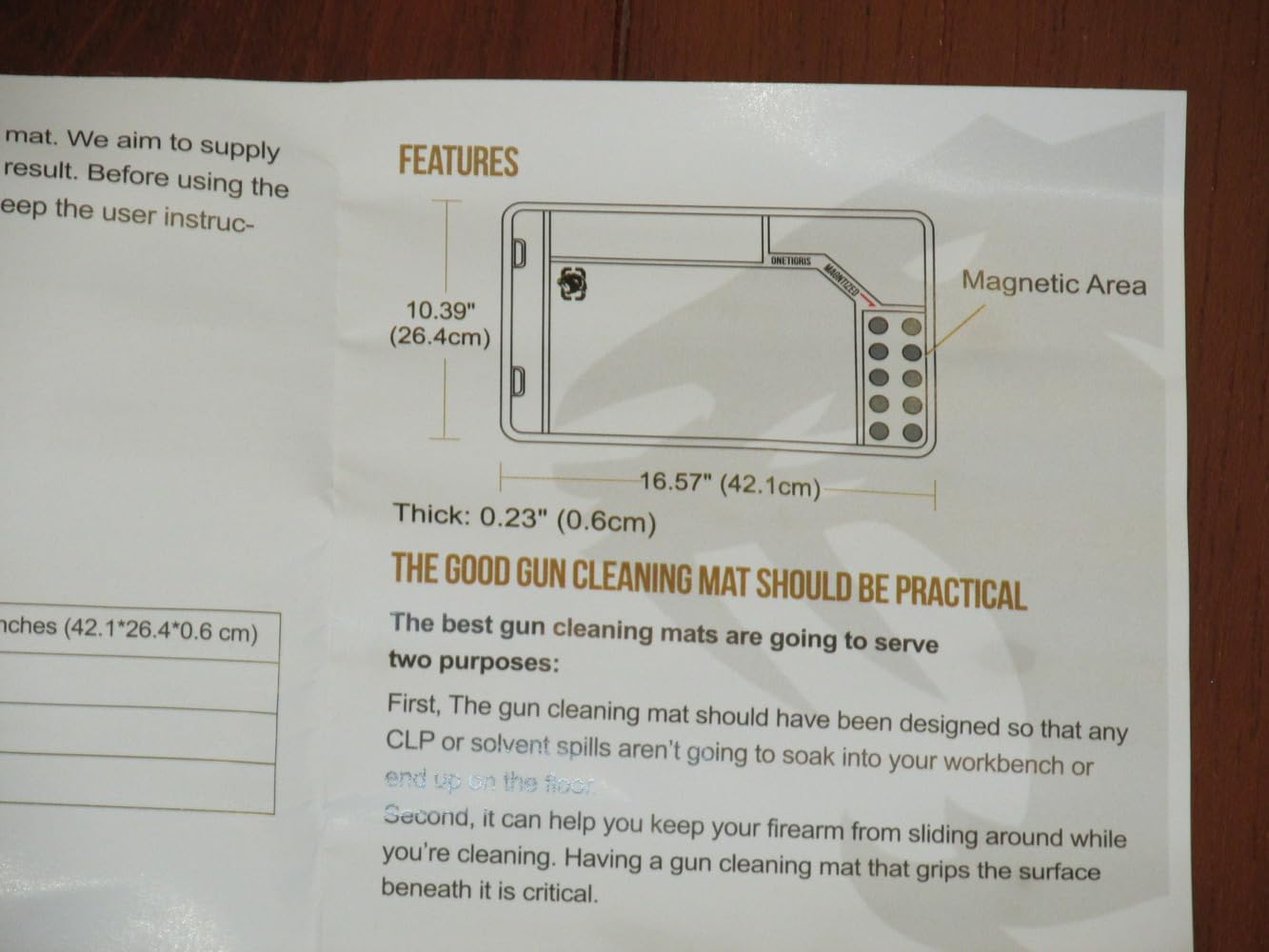 OneTigris Gun Cleaning Mat, Gun Mat | Rifle Pistol Gun Mat, with 10 Magnetic Dots, Non-Slip, Oil Resistant customer photo 1