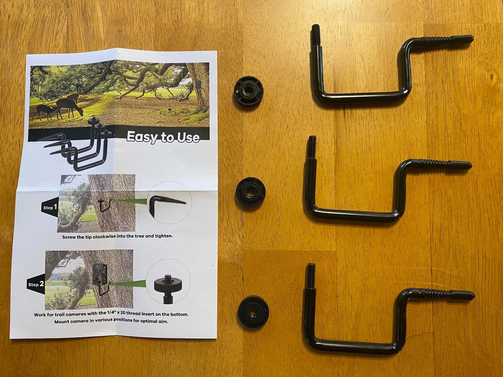 Trail Camera Mount, Trail Camera Holder, Hunting Accessory, 3 Pack Tracking Camera Bracket, Tree 1/4
