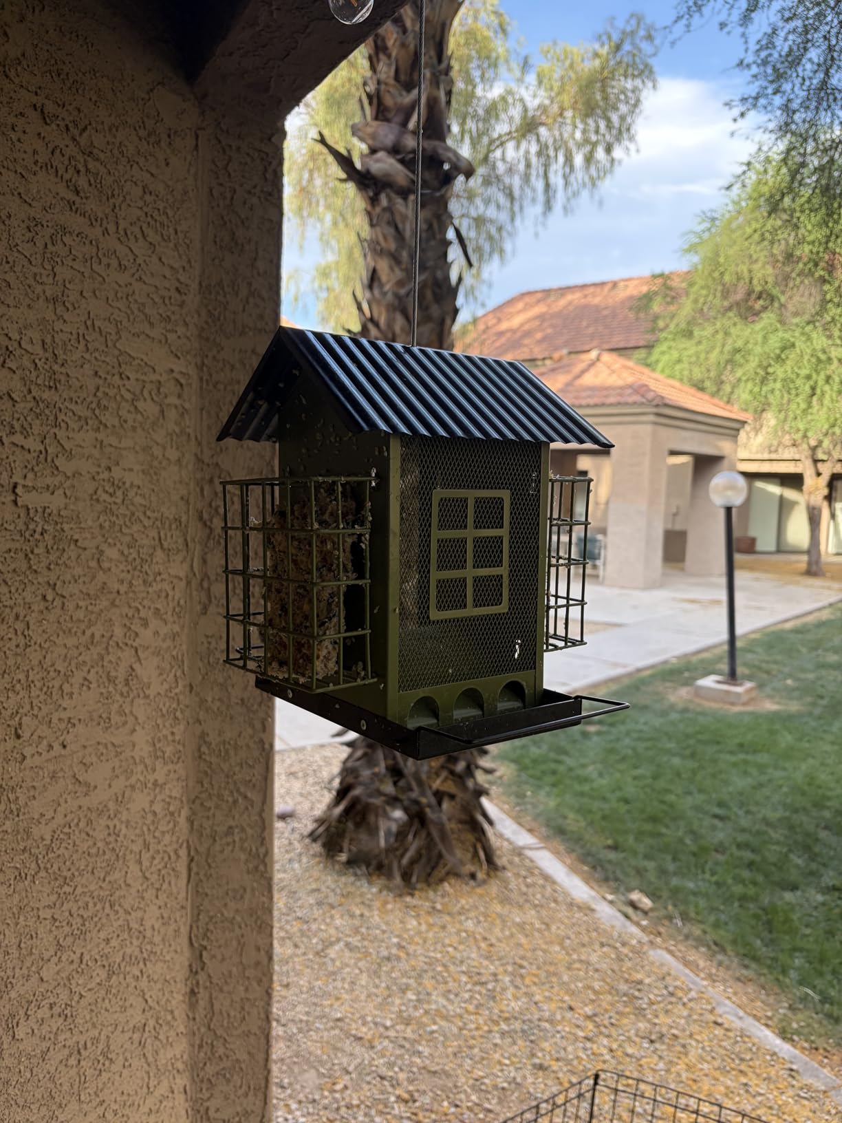 FlowaFoli Bird Feeders for Outdoors Hanging, Metal Bird Feeder with Double Suet Cage Cake, Large Capacity, Birdfeeders Sturdy & Weatherproof, Easy to Clean & Refill, Great for Attracting Wild Birds customer photo 1